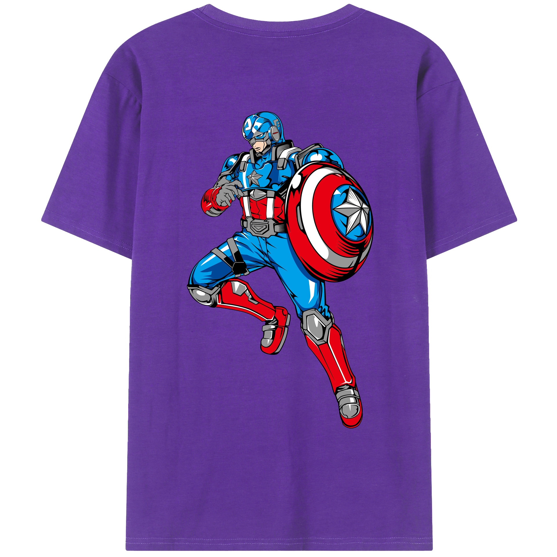 （画像用） アベンジャーズ The Avengers 綿100％ メンズ半袖Tシャツ（バックプリント） 通気性