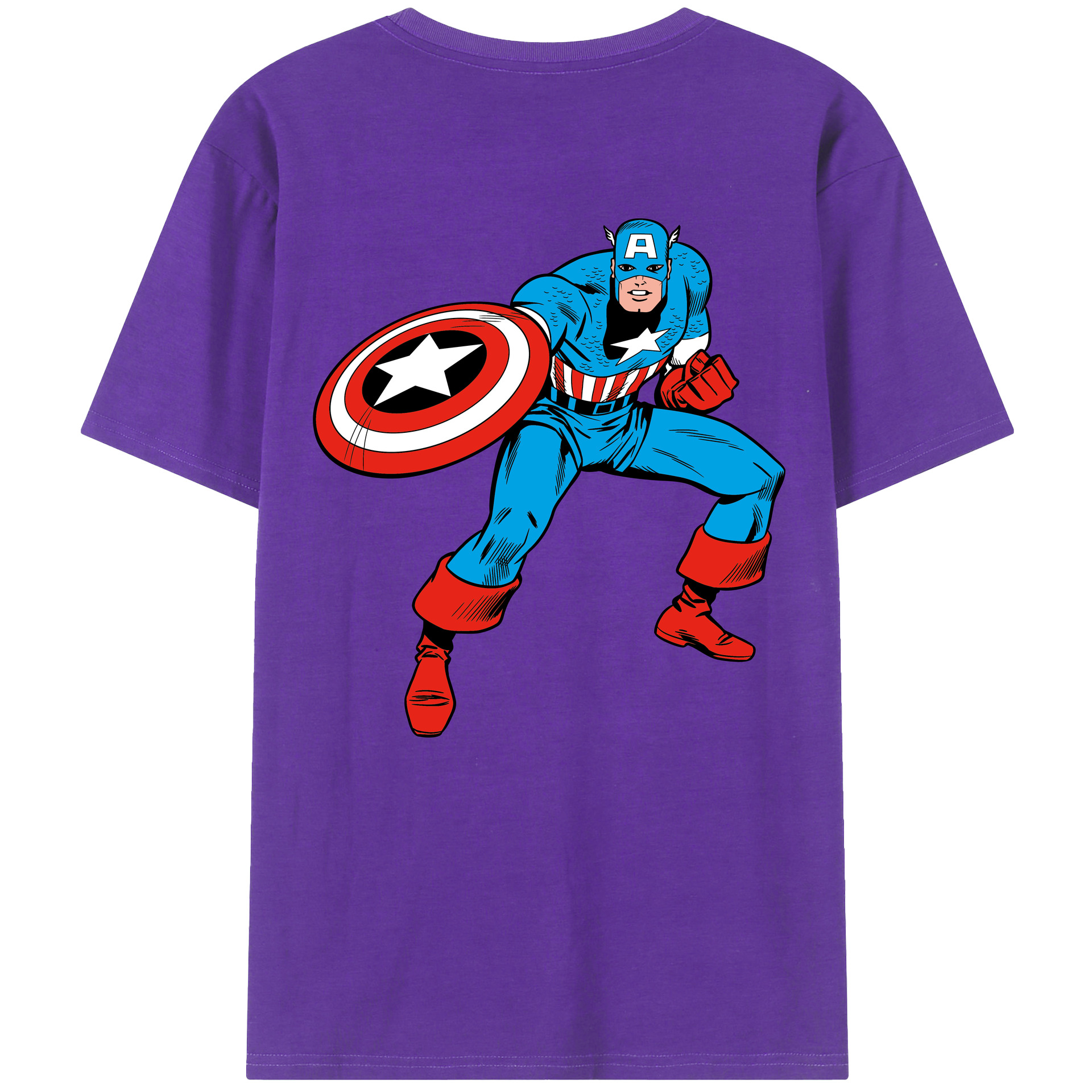 （画像用） アベンジャーズ The Avengers 綿100％ メンズ半袖Tシャツ（バックプリント） 通気性