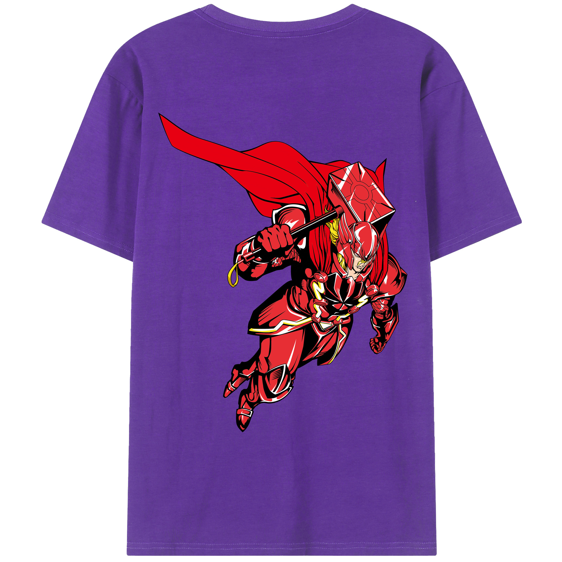 （画像用） アベンジャーズ The Avengers 綿100％ メンズ半袖Tシャツ（バックプリント） 通気性