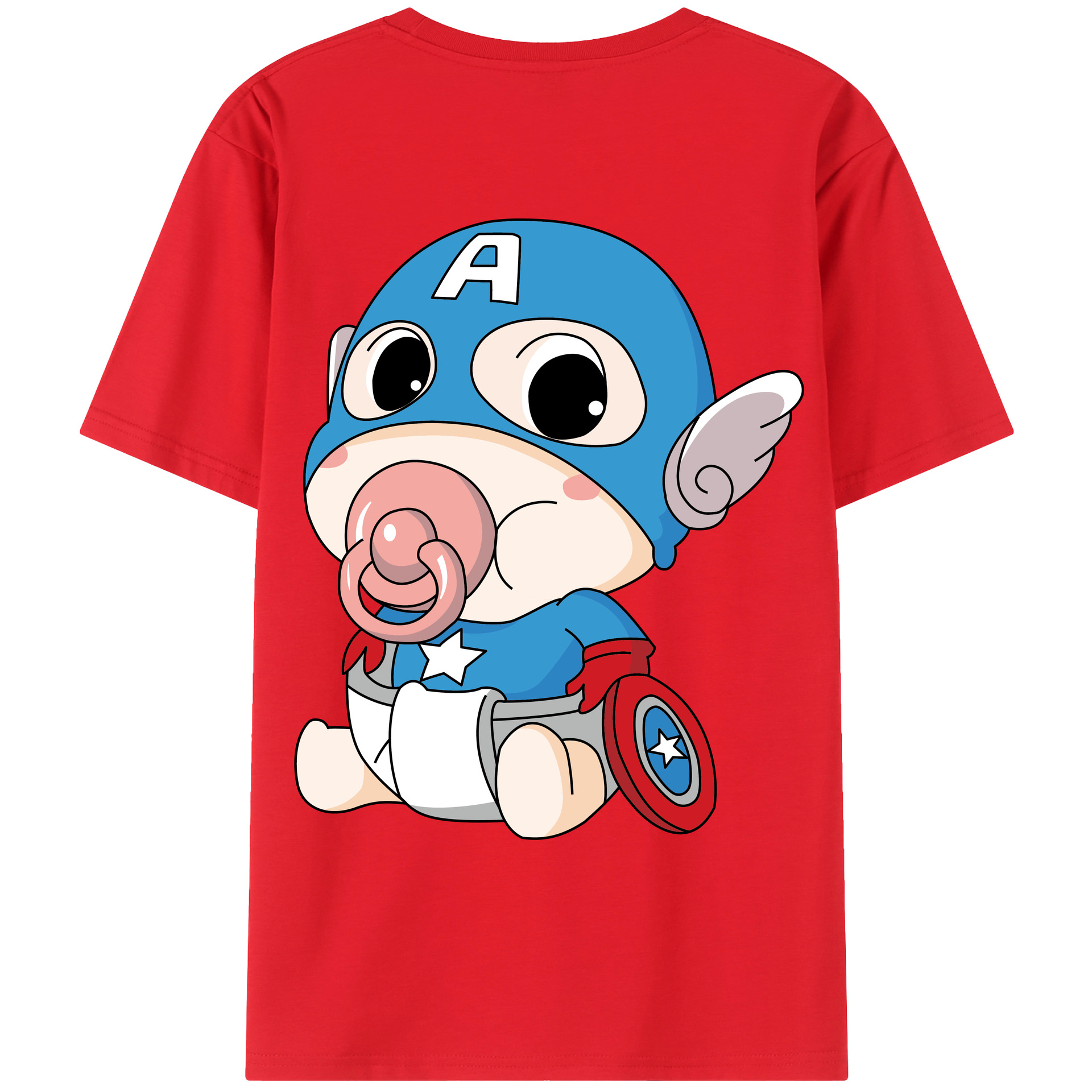 （画像用） アベンジャーズ The Avengers 綿100％ メンズ半袖Tシャツ（バックプリント） 通気性