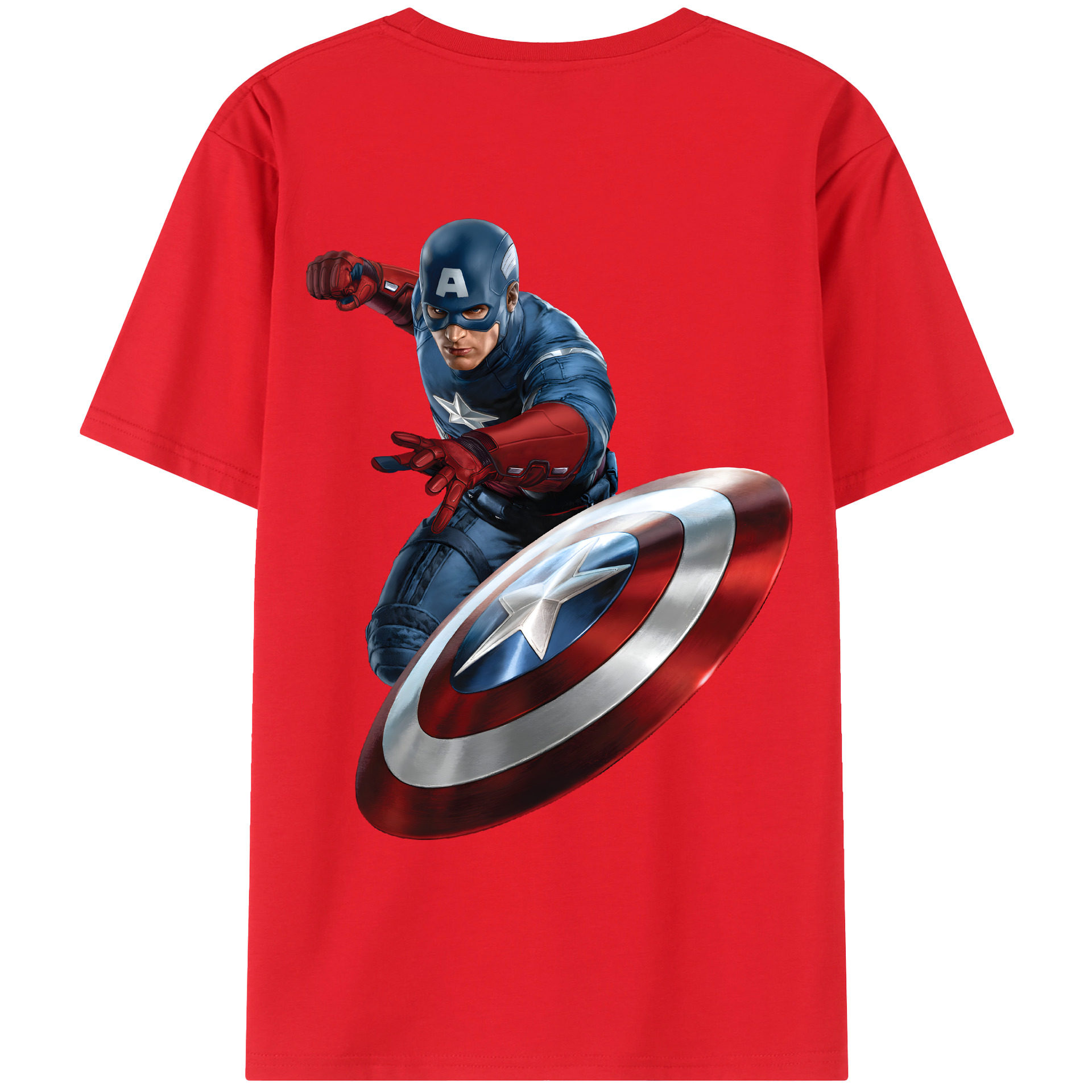（画像用） アベンジャーズ The Avengers 綿100％ メンズ半袖Tシャツ（バックプリント） 通気性
