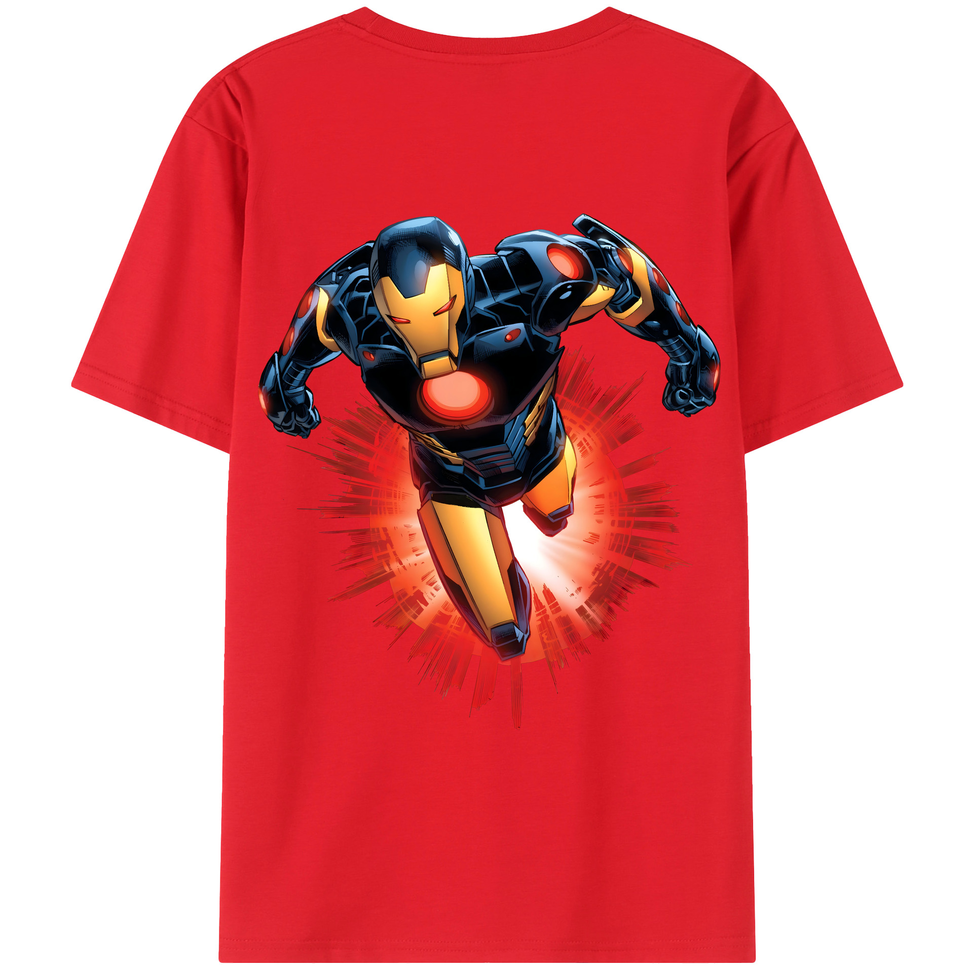 （画像用） アベンジャーズ The Avengers 綿100％ メンズ半袖Tシャツ（バックプリント） 通気性