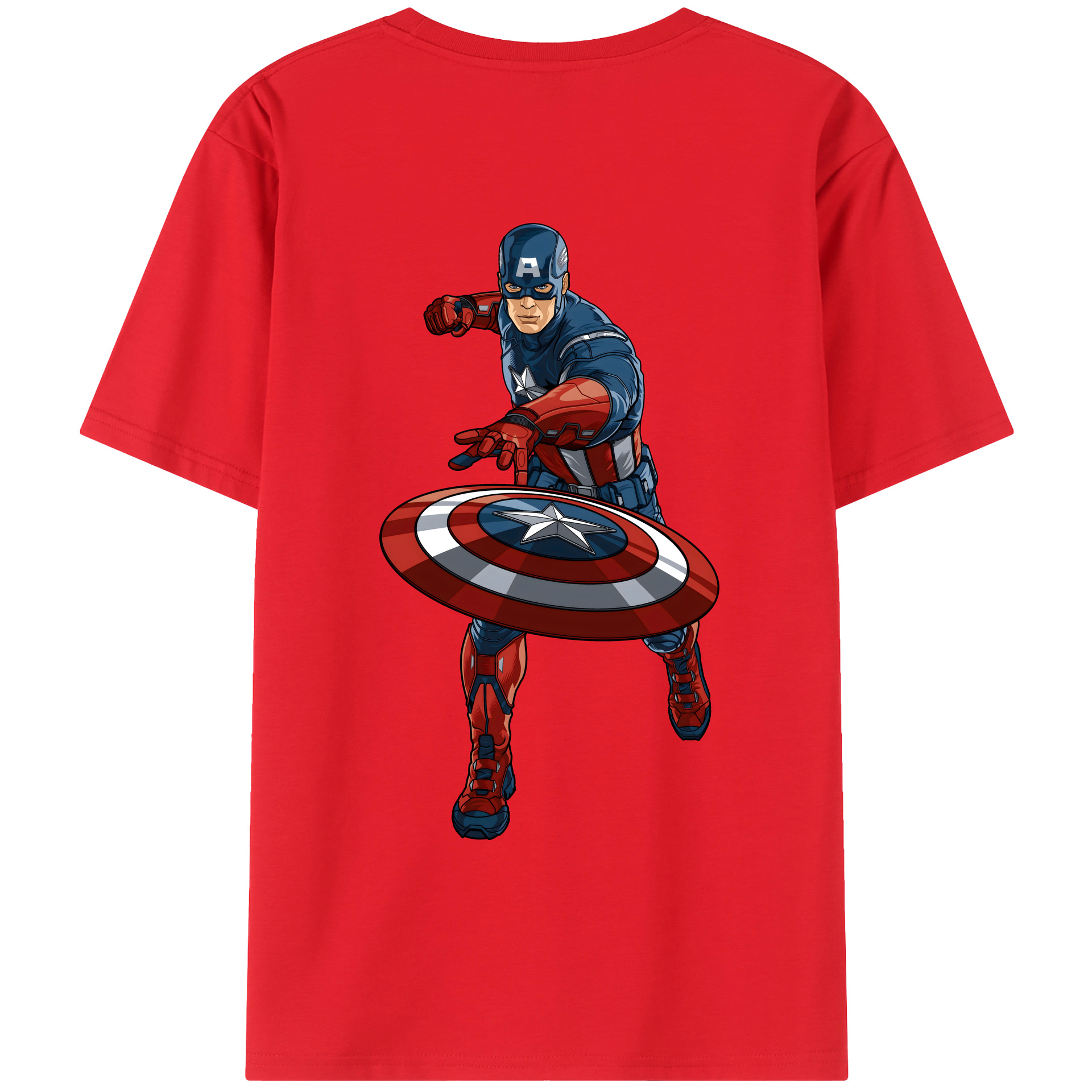 （画像用） アベンジャーズ The Avengers 綿100％ メンズ半袖Tシャツ（バックプリント） 通気性