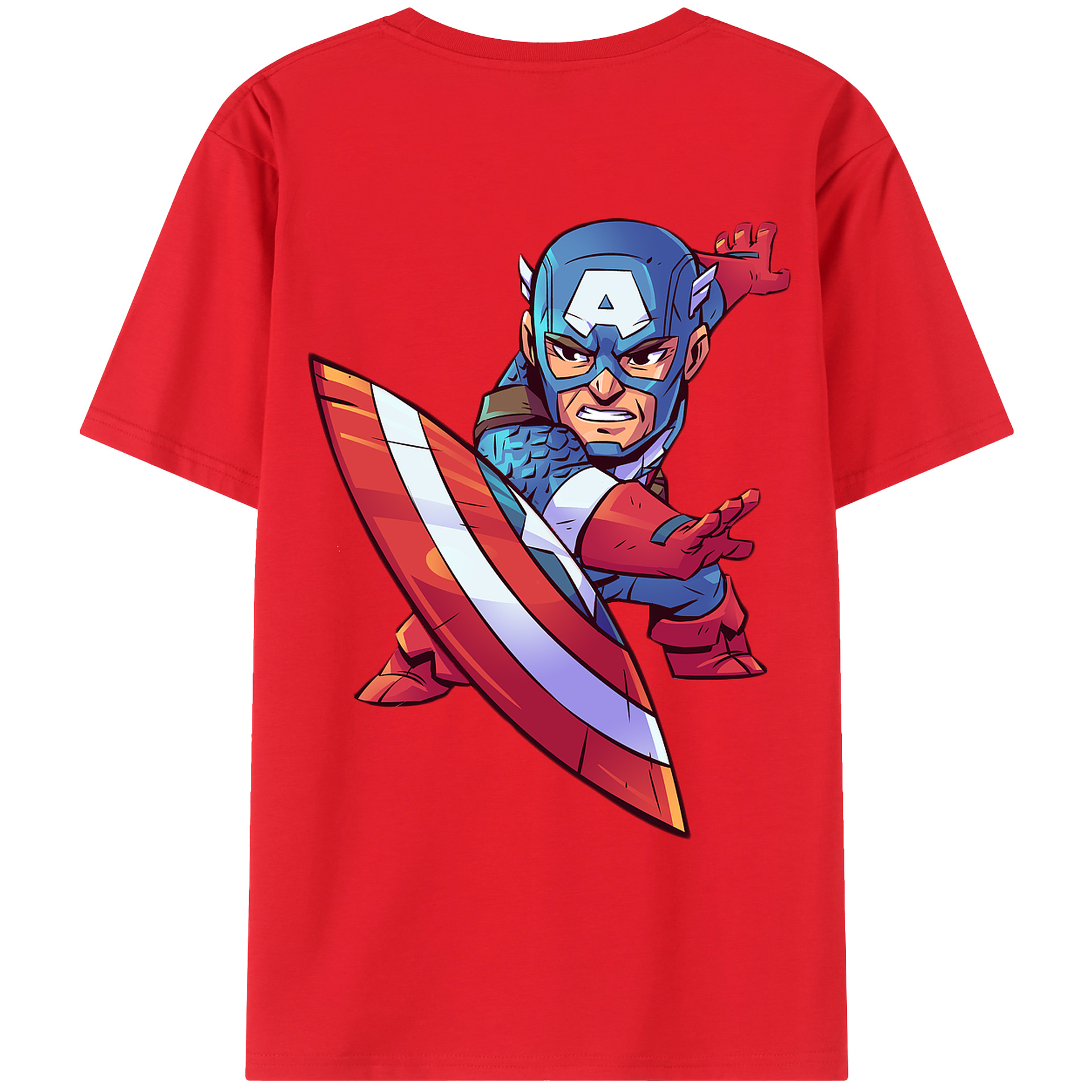（画像用） アベンジャーズ The Avengers 綿100％ メンズ半袖Tシャツ（バックプリント） 通気性