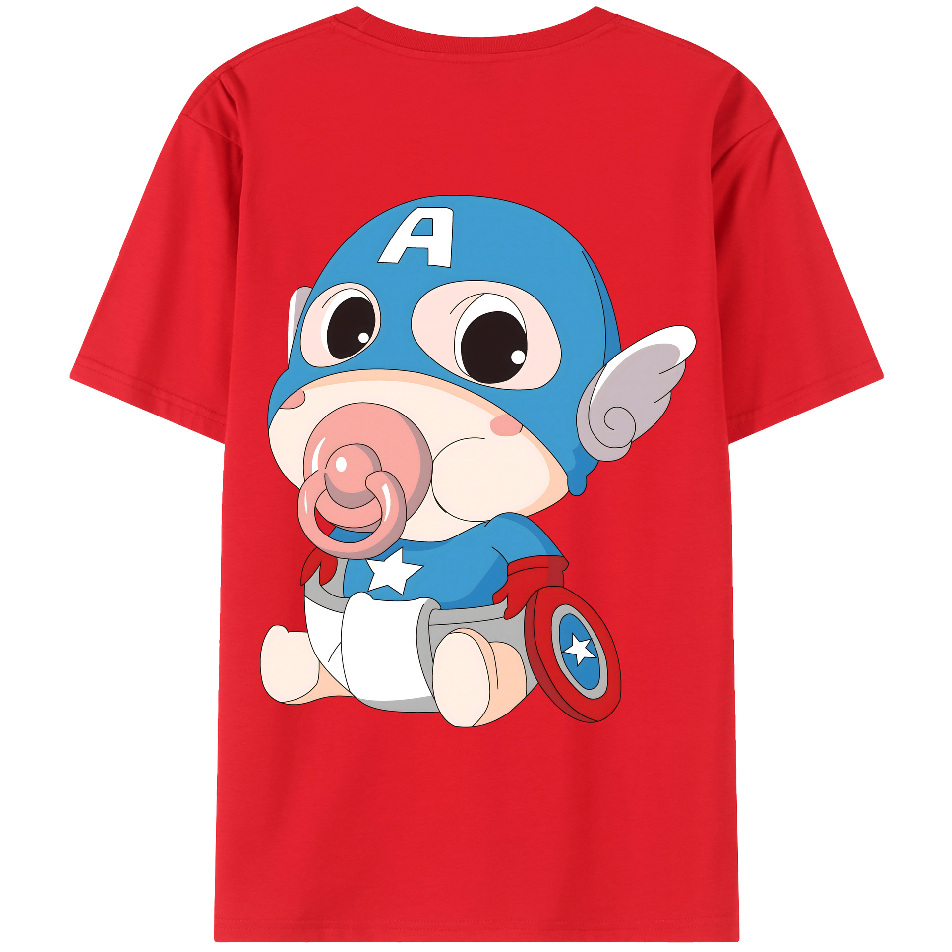（画像用） アベンジャーズ The Avengers 綿100％ メンズ半袖Tシャツ（バックプリント） 通気性