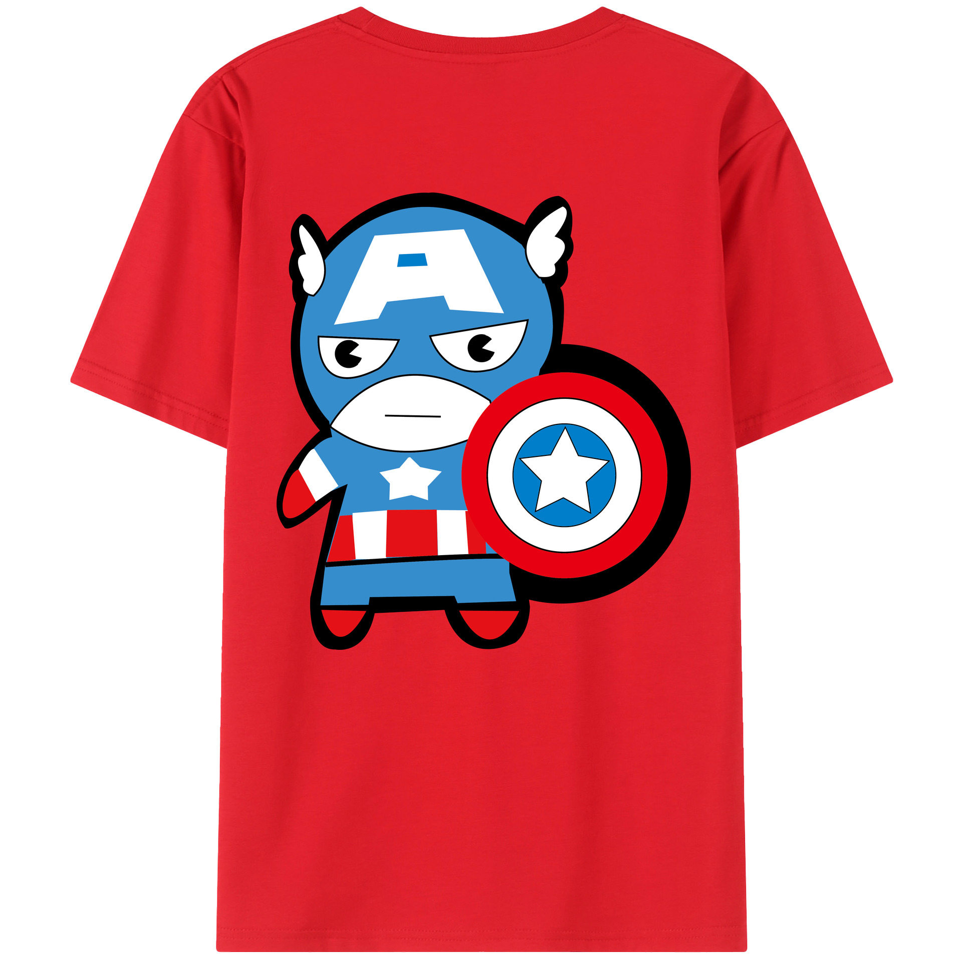 （画像用） アベンジャーズ The Avengers 綿100％ メンズ半袖Tシャツ（バックプリント） 通気性