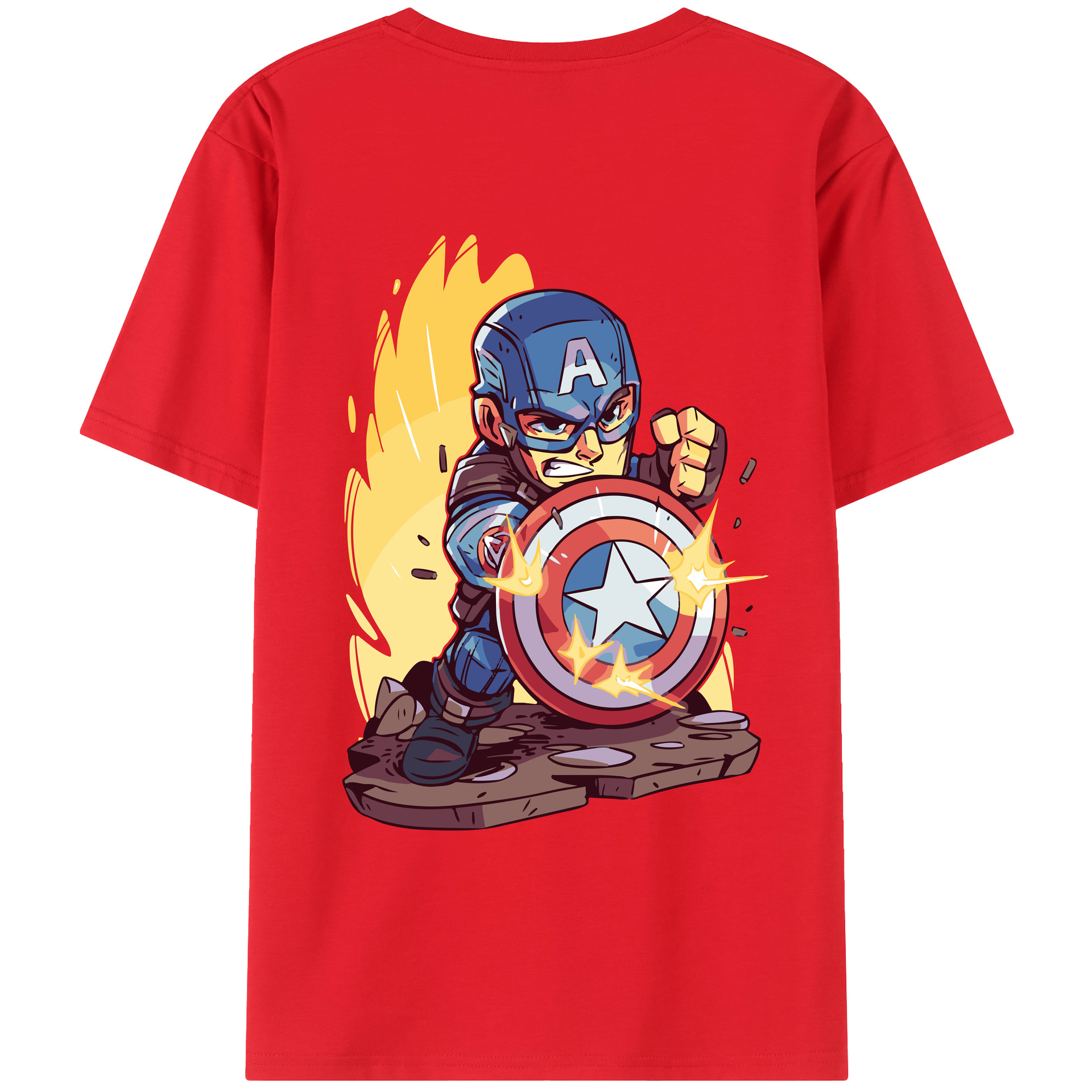 （画像用） アベンジャーズ The Avengers 綿100％ メンズ半袖Tシャツ（バックプリント） 通気性