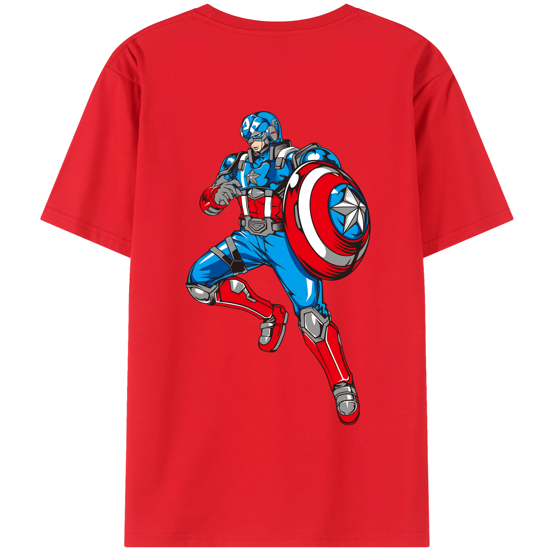 （画像用） アベンジャーズ The Avengers 綿100％ メンズ半袖Tシャツ（バックプリント） 通気性