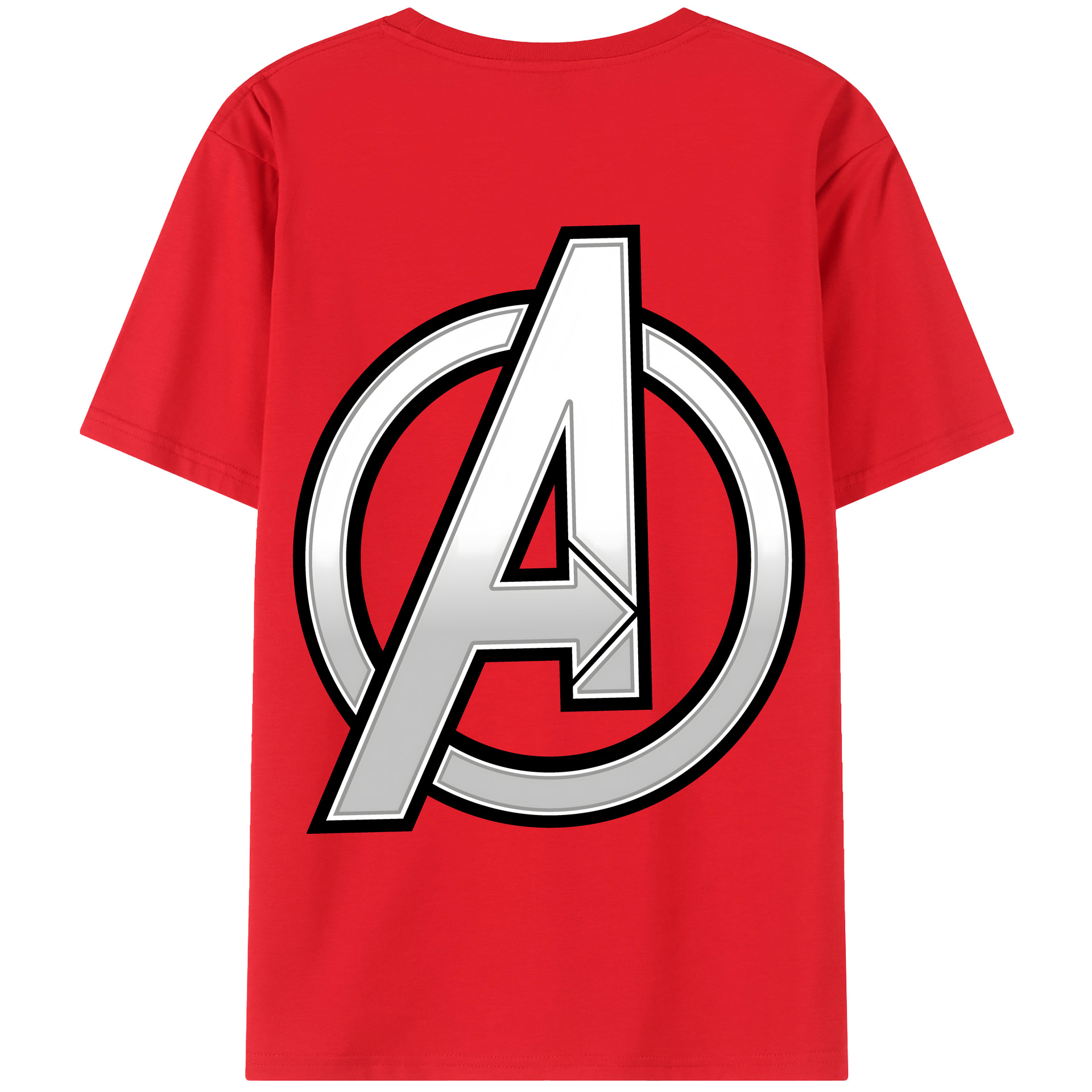 （画像用） アベンジャーズ The Avengers 綿100％ メンズ半袖Tシャツ（バックプリント） 通気性