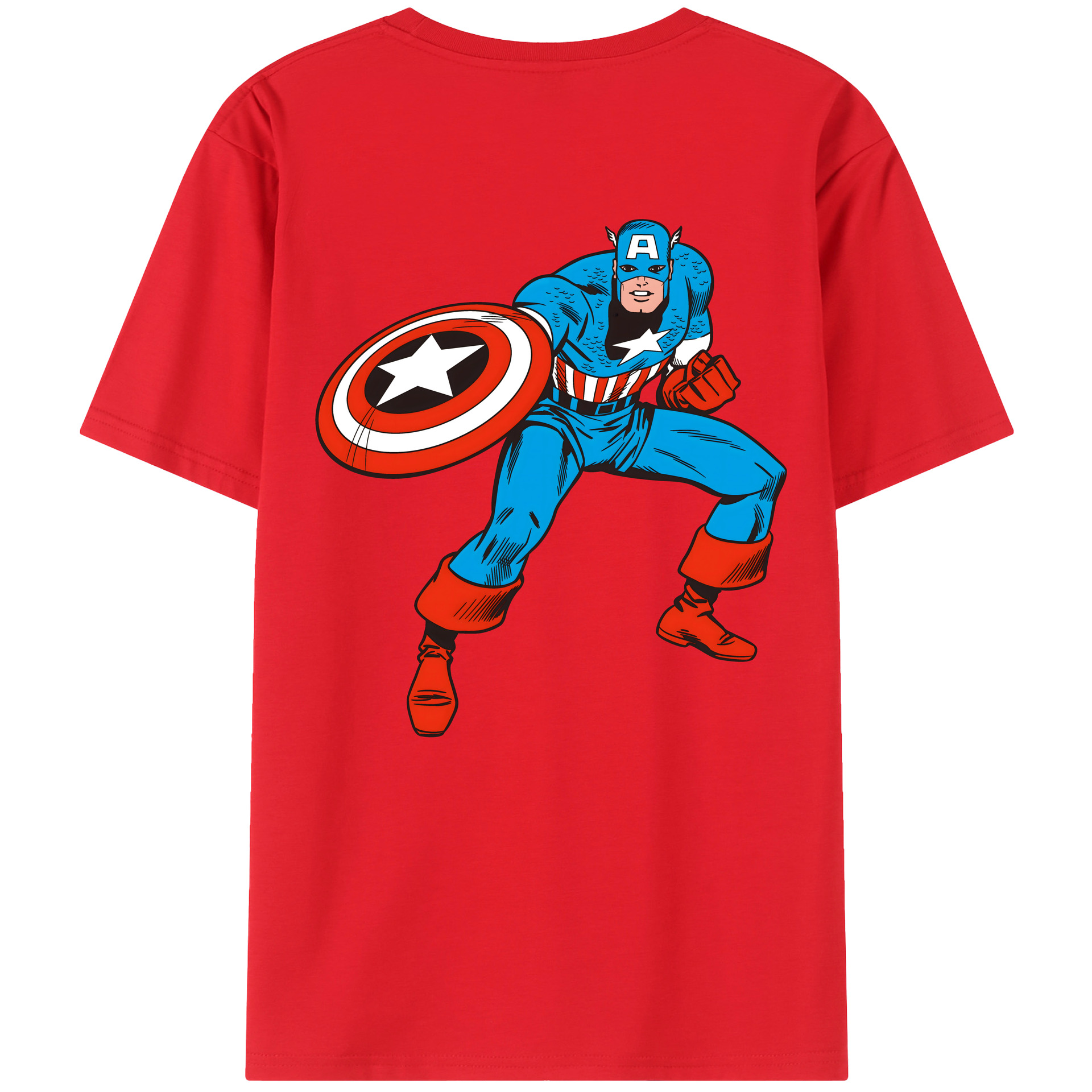 （画像用） アベンジャーズ The Avengers 綿100％ メンズ半袖Tシャツ（バックプリント） 通気性
