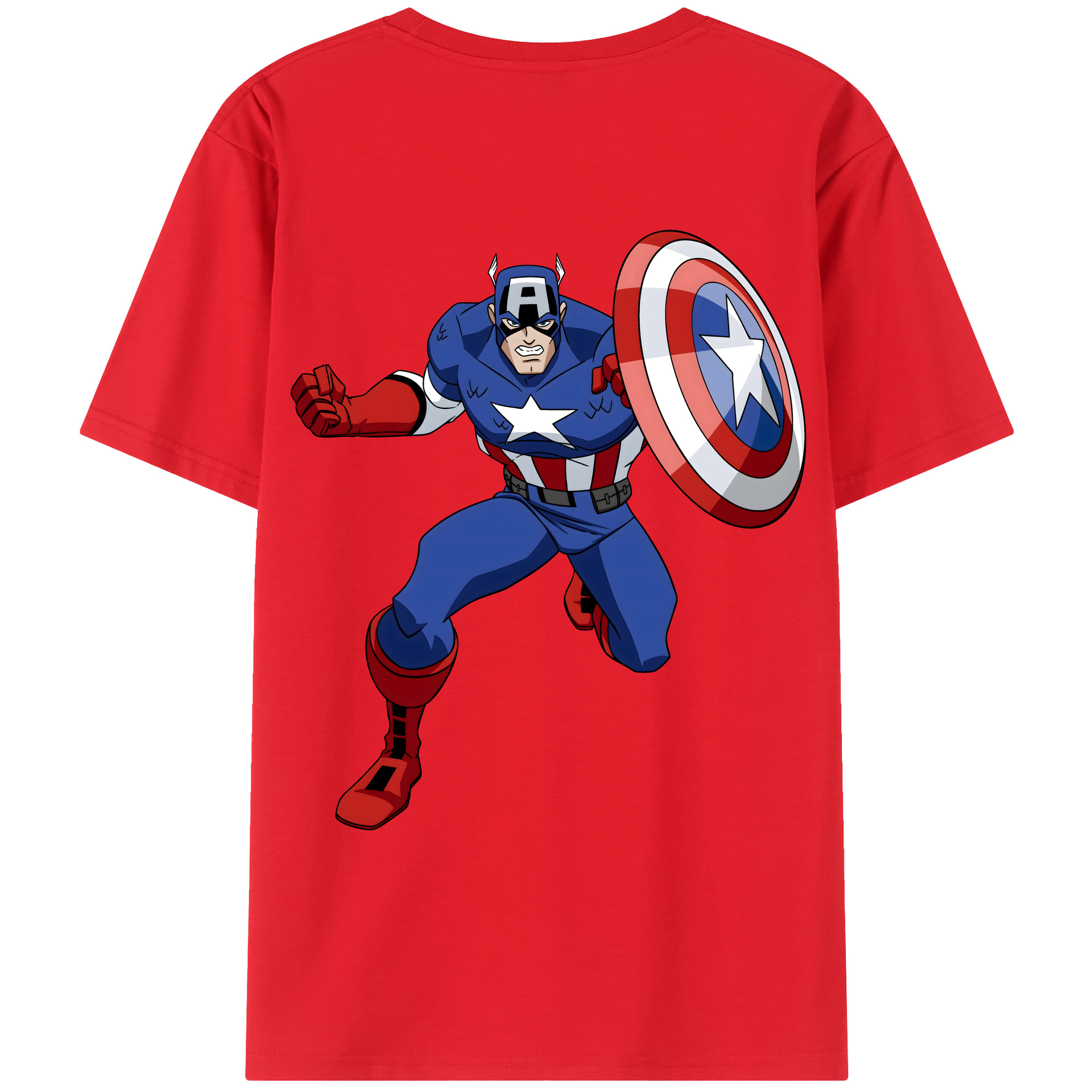 （画像用） アベンジャーズ The Avengers 綿100％ メンズ半袖Tシャツ（バックプリント） 通気性