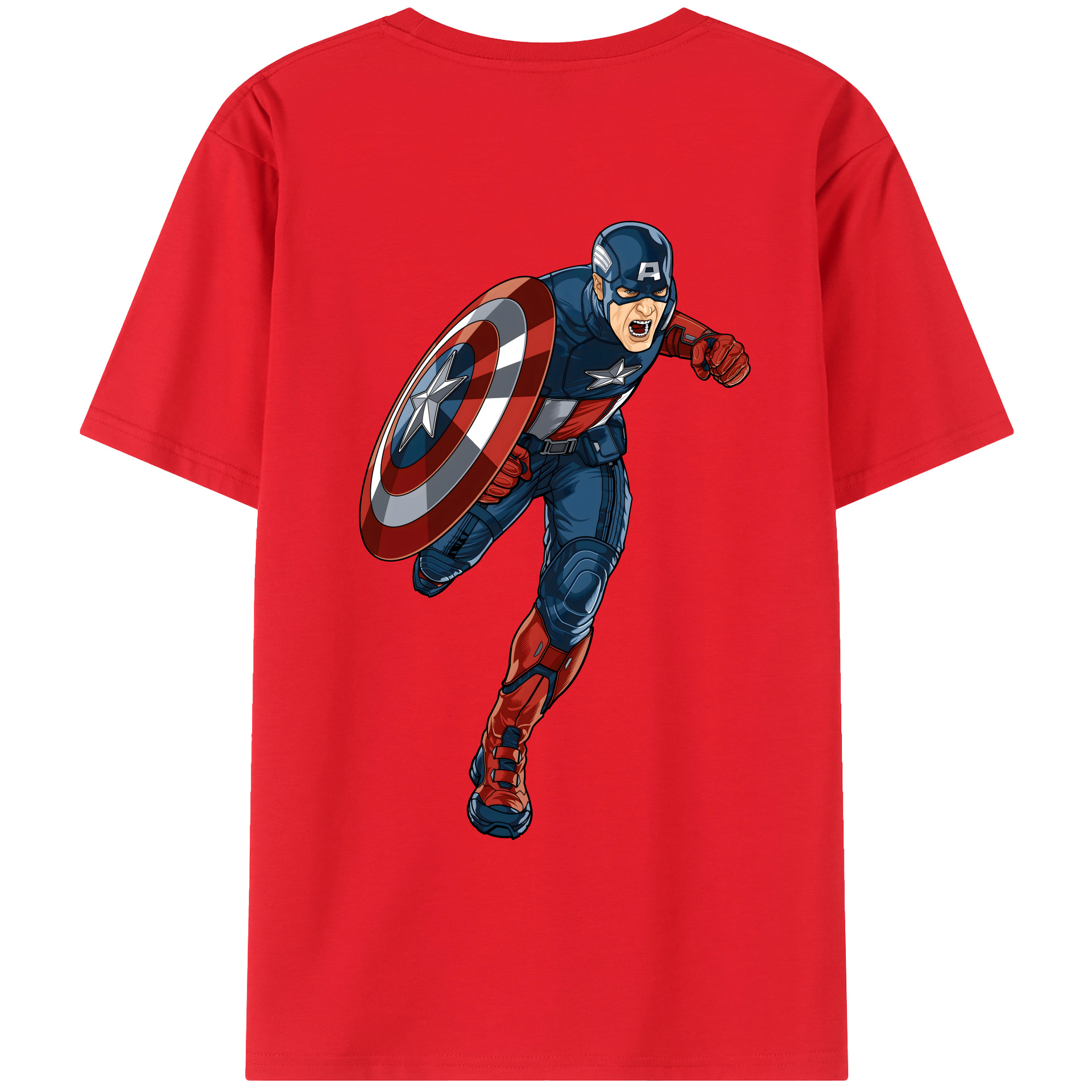 （画像用） アベンジャーズ The Avengers 綿100％ メンズ半袖Tシャツ（バックプリント） 通気性