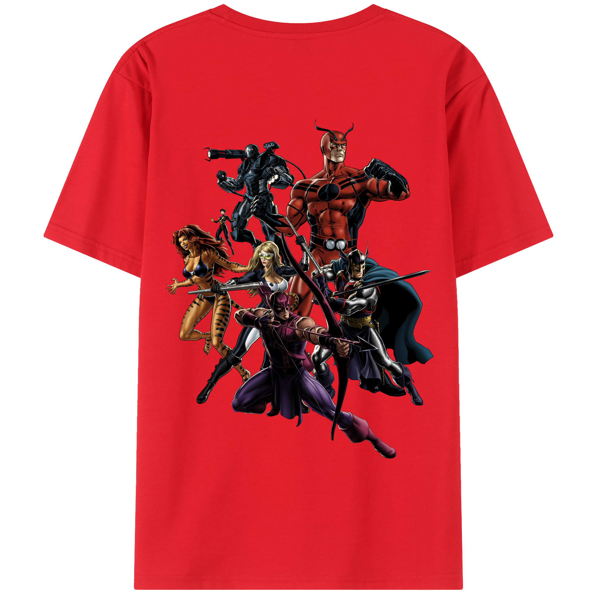 （画像用） アベンジャーズ The Avengers 綿100％ メンズ半袖Tシャツ（バックプリント） 通気性