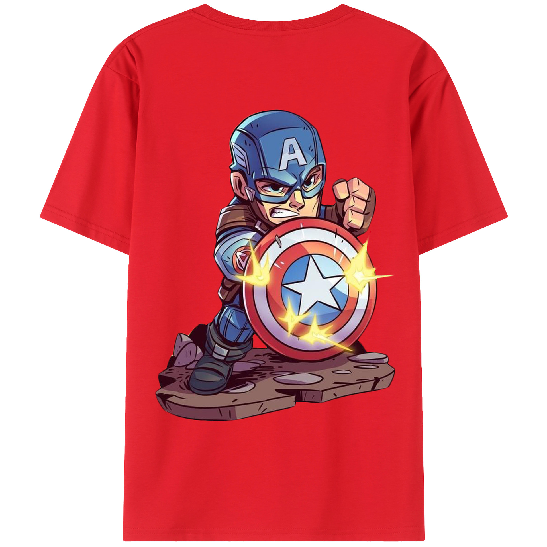 （画像用） アベンジャーズ The Avengers 綿100％ メンズ半袖Tシャツ（バックプリント） 通気性