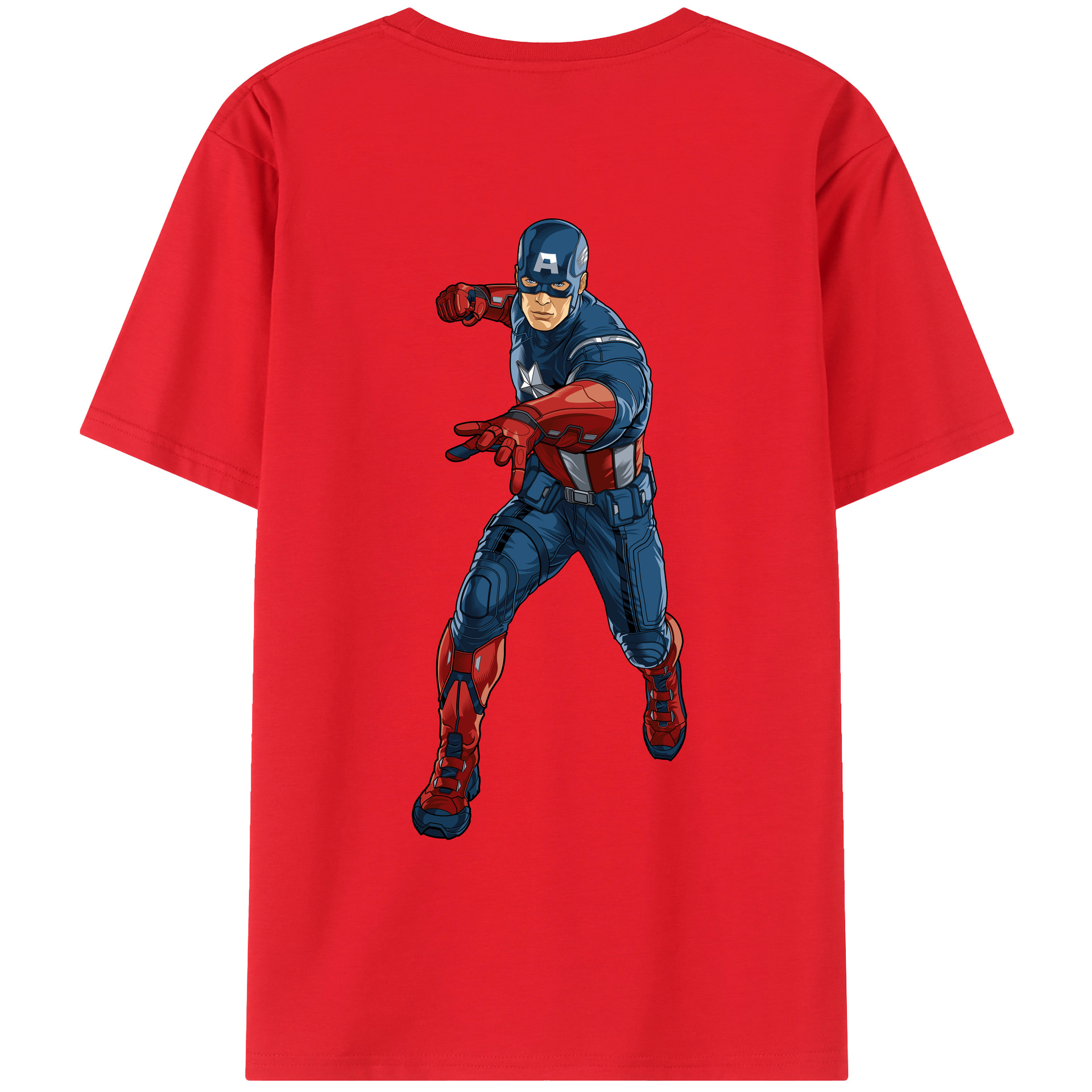 （画像用） アベンジャーズ The Avengers 綿100％ メンズ半袖Tシャツ（バックプリント） 通気性