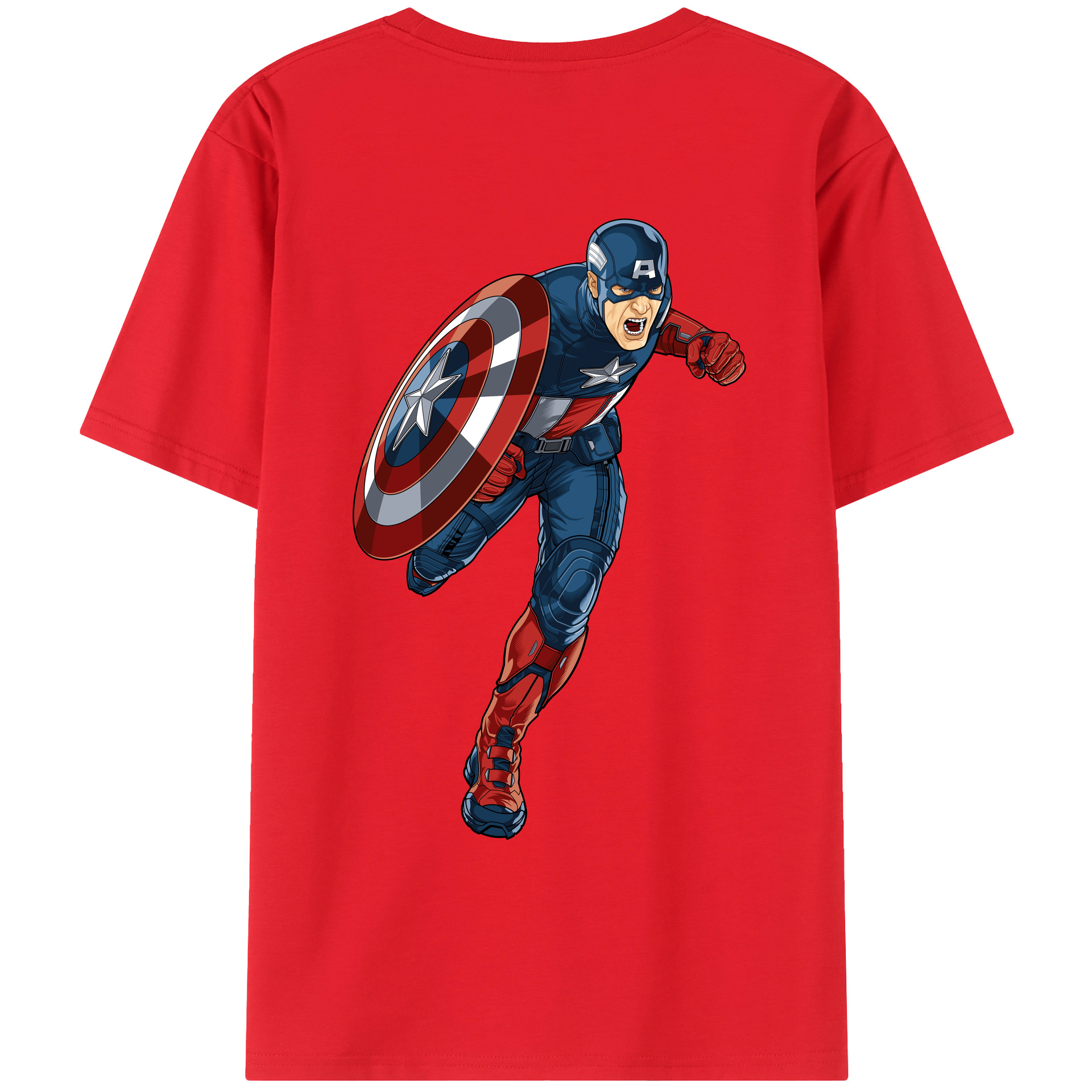 （画像用） アベンジャーズ The Avengers 綿100％ メンズ半袖Tシャツ（バックプリント） 通気性