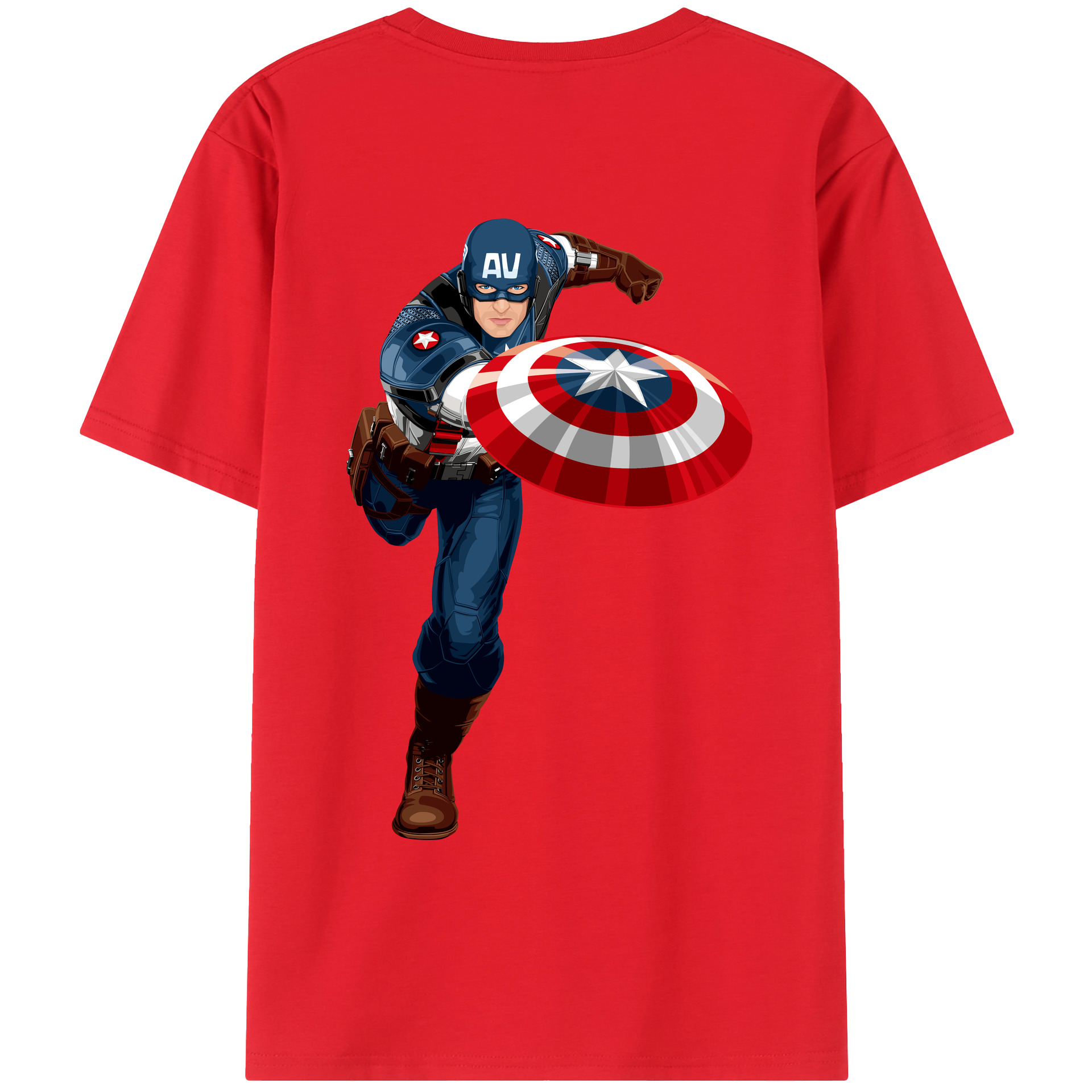 （画像用） アベンジャーズ The Avengers 綿100％ メンズ半袖Tシャツ（バックプリント） 通気性