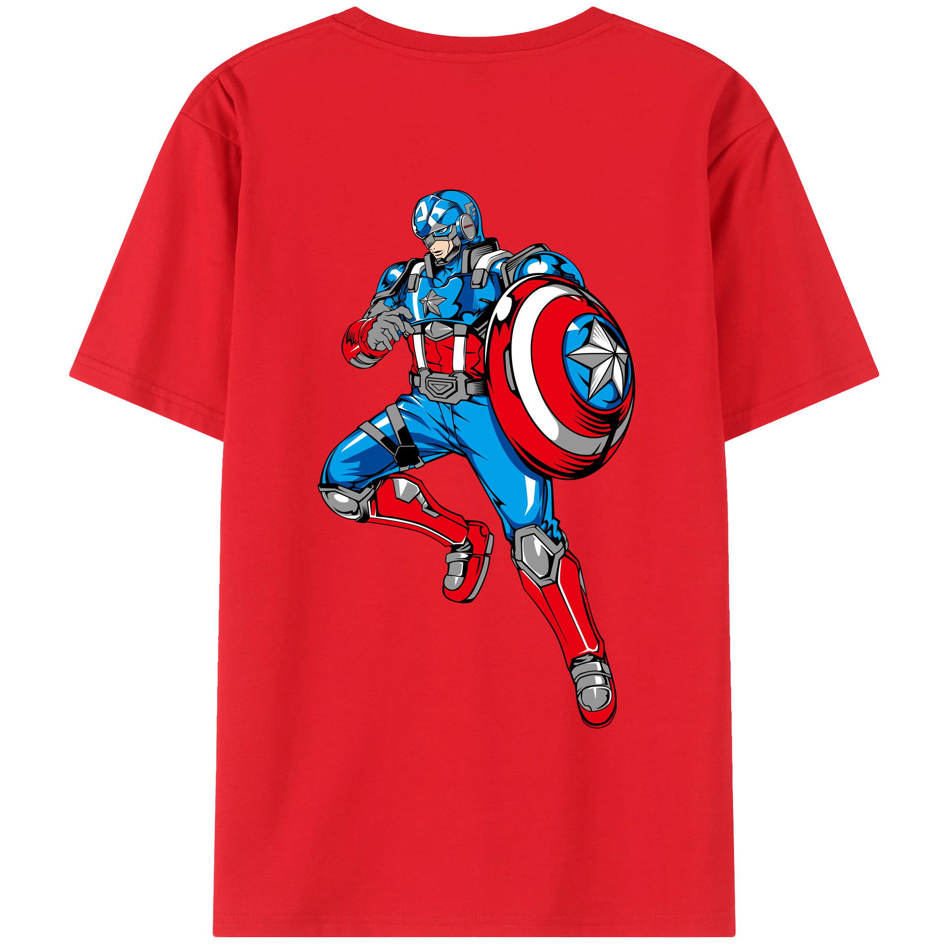 （画像用） アベンジャーズ The Avengers 綿100％ メンズ半袖Tシャツ（バックプリント） 通気性