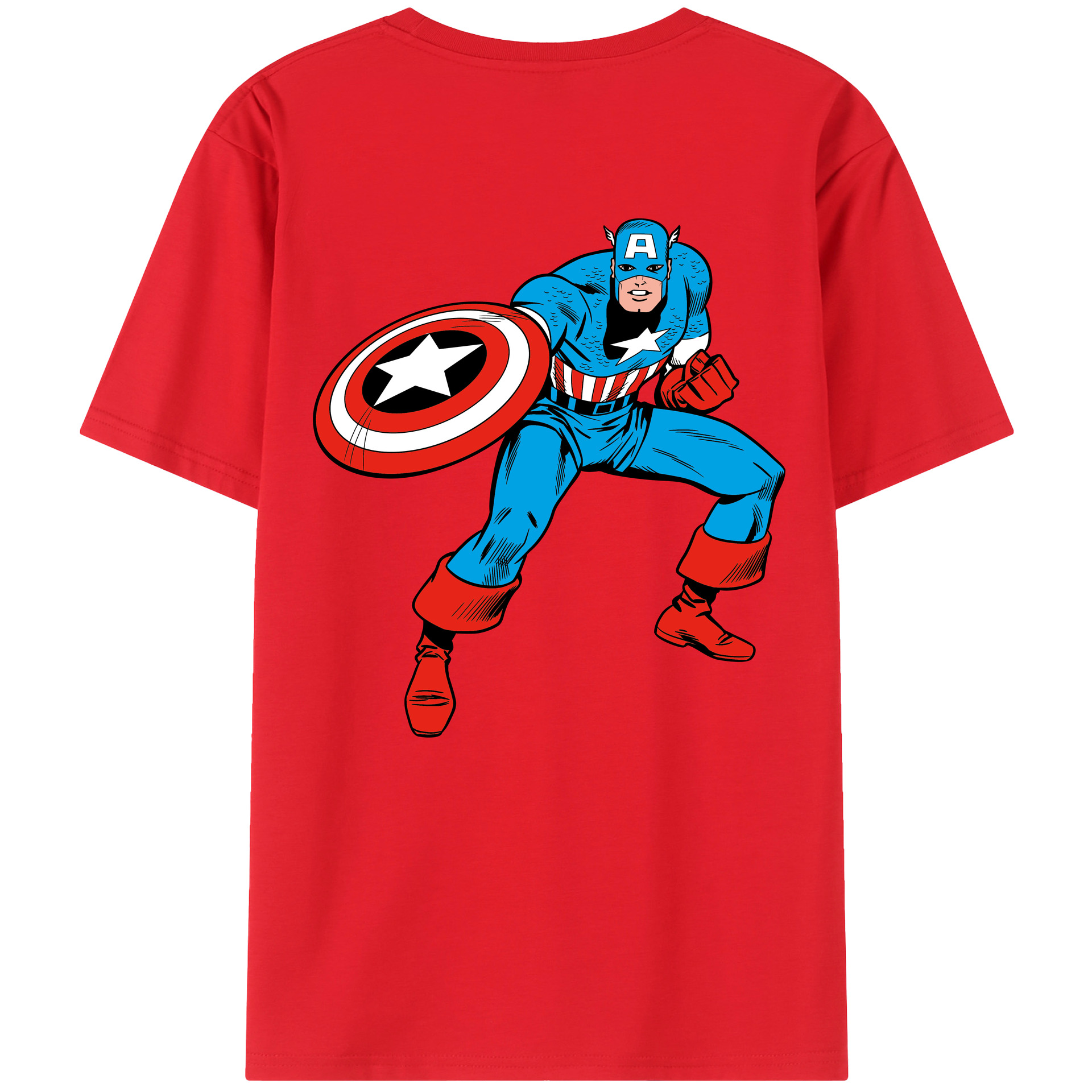（画像用） アベンジャーズ The Avengers 綿100％ メンズ半袖Tシャツ（バックプリント） 通気性