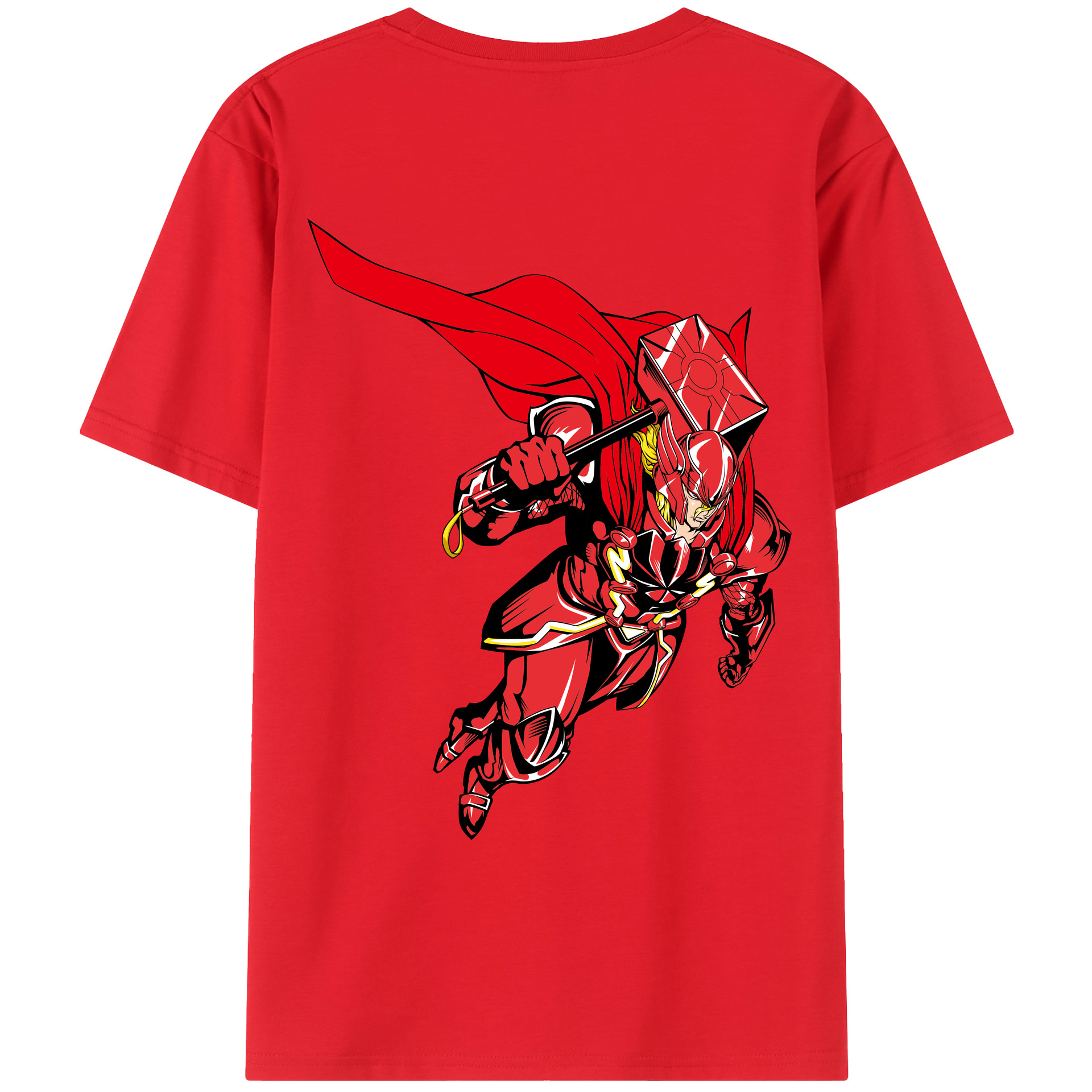 （画像用） アベンジャーズ The Avengers 綿100％ メンズ半袖Tシャツ（バックプリント） 通気性