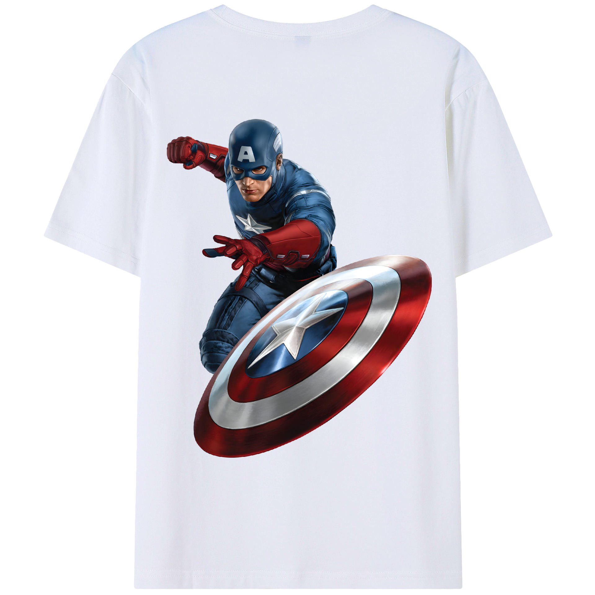 （画像用） アベンジャーズ The Avengers 綿100％ メンズ半袖Tシャツ（バックプリント） 通気性