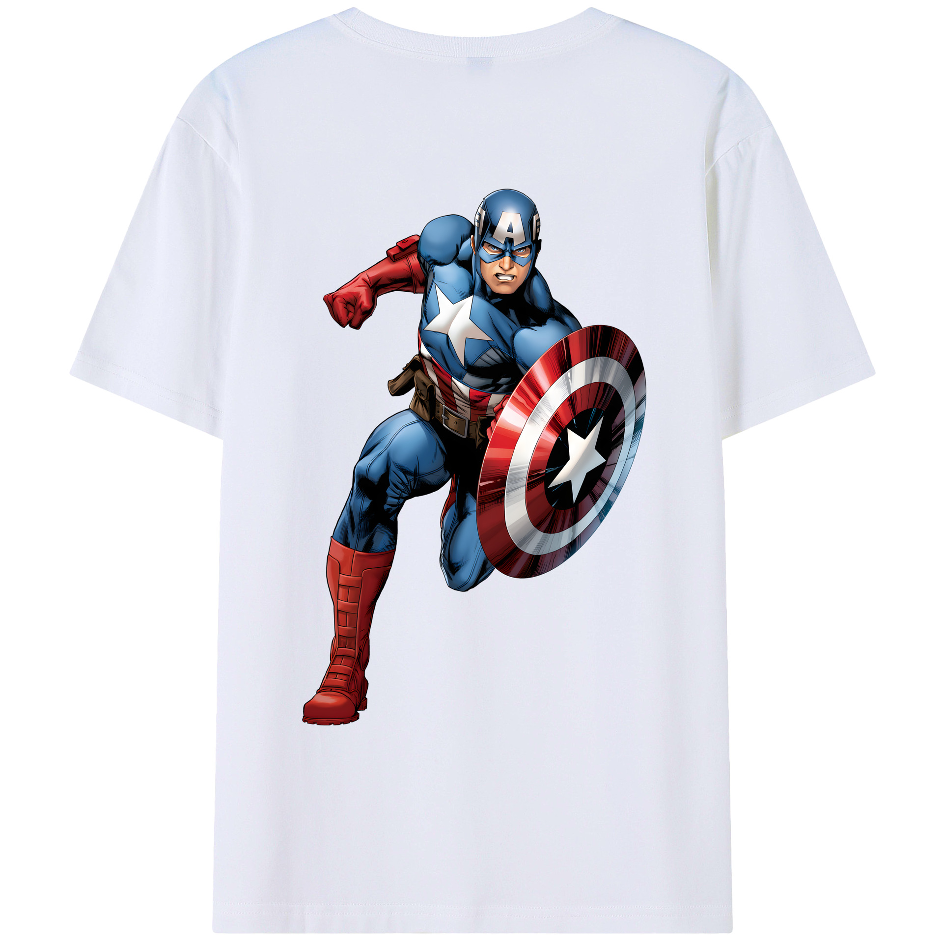 （画像用） アベンジャーズ The Avengers 綿100％ メンズ半袖Tシャツ（バックプリント） 通気性