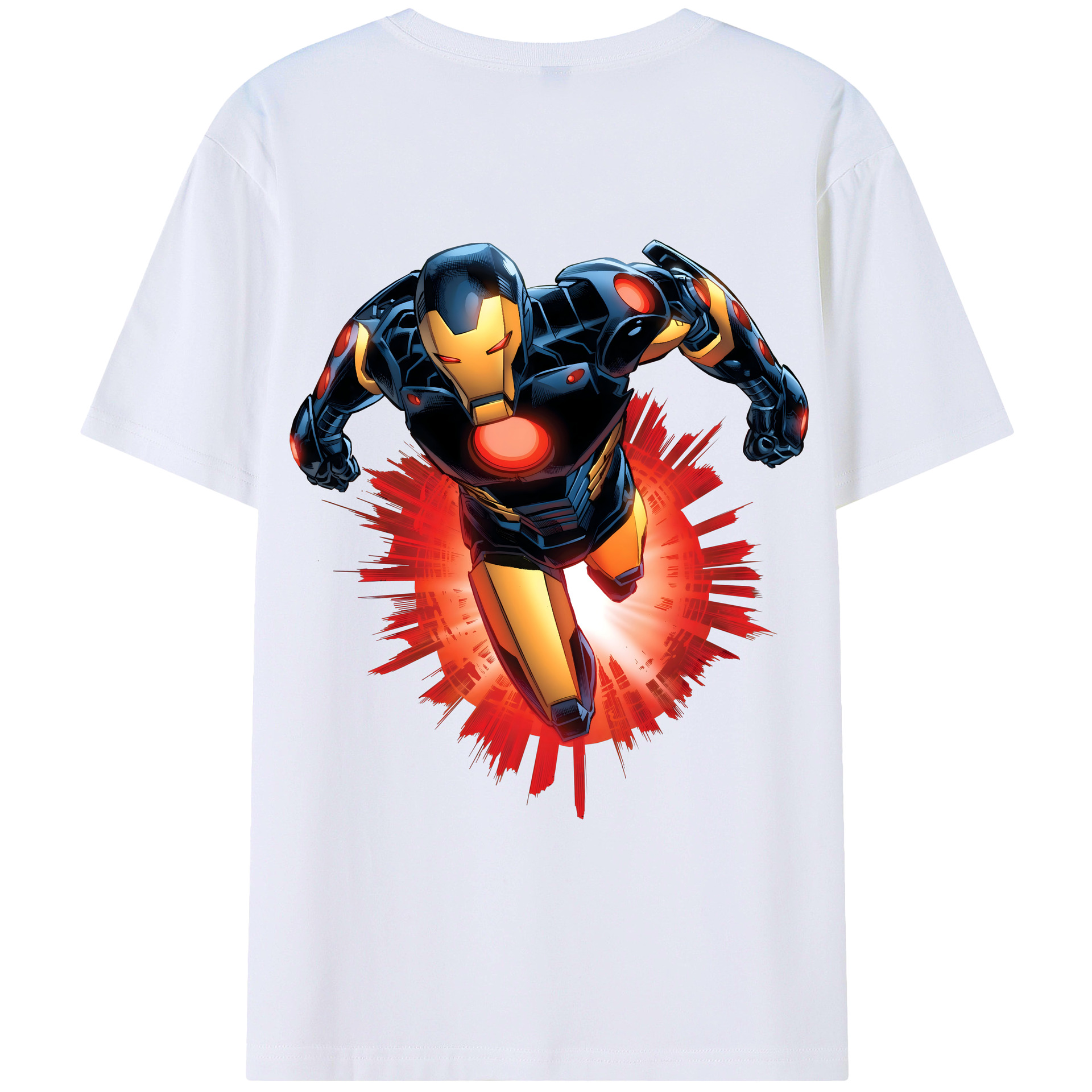 （画像用） アベンジャーズ The Avengers 綿100％ メンズ半袖Tシャツ（バックプリント） 通気性