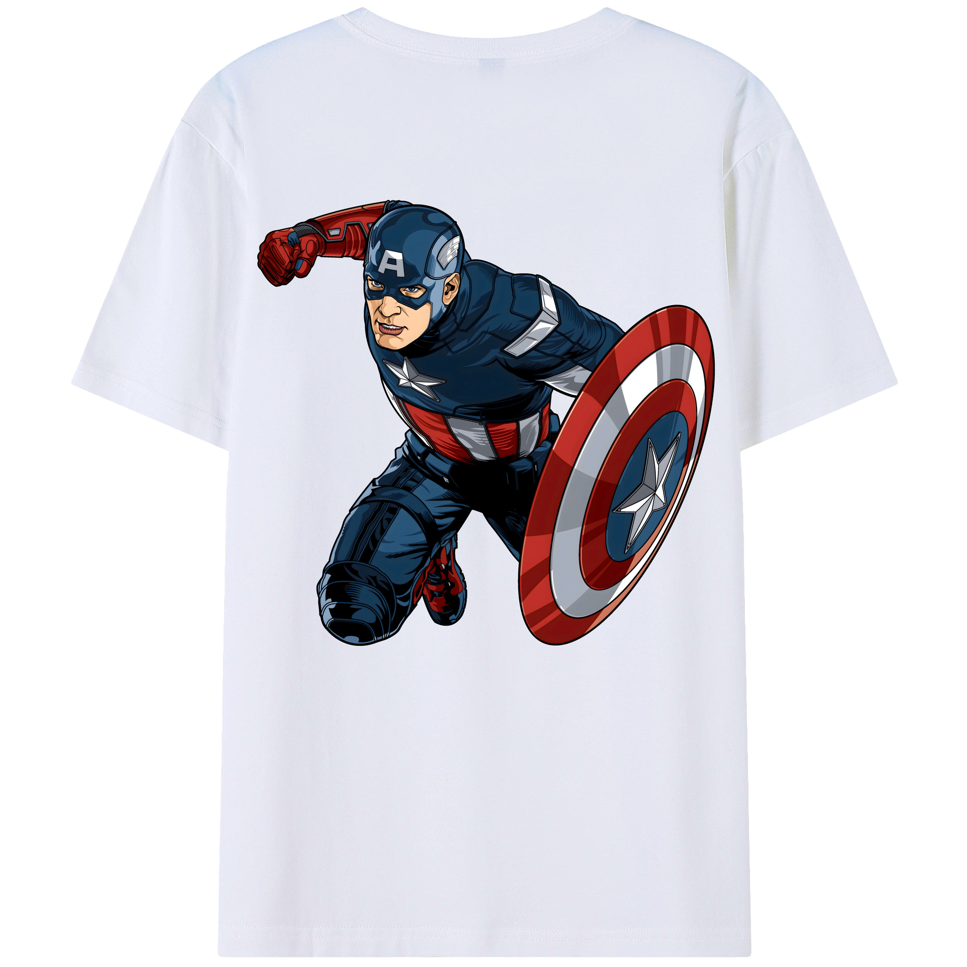 （画像用） アベンジャーズ The Avengers 綿100％ メンズ半袖Tシャツ（バックプリント） 通気性