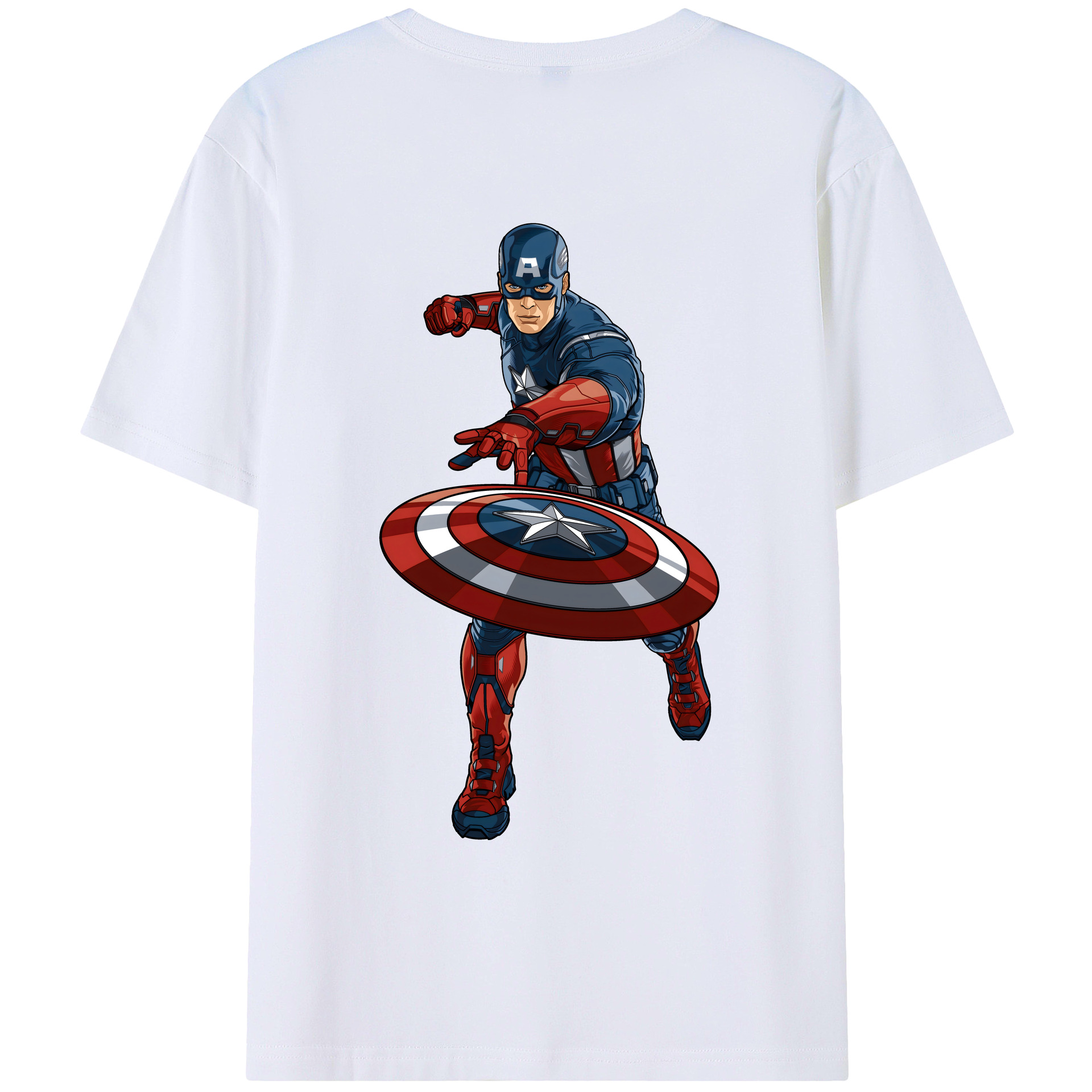 （画像用） アベンジャーズ The Avengers 綿100％ メンズ半袖Tシャツ（バックプリント） 通気性
