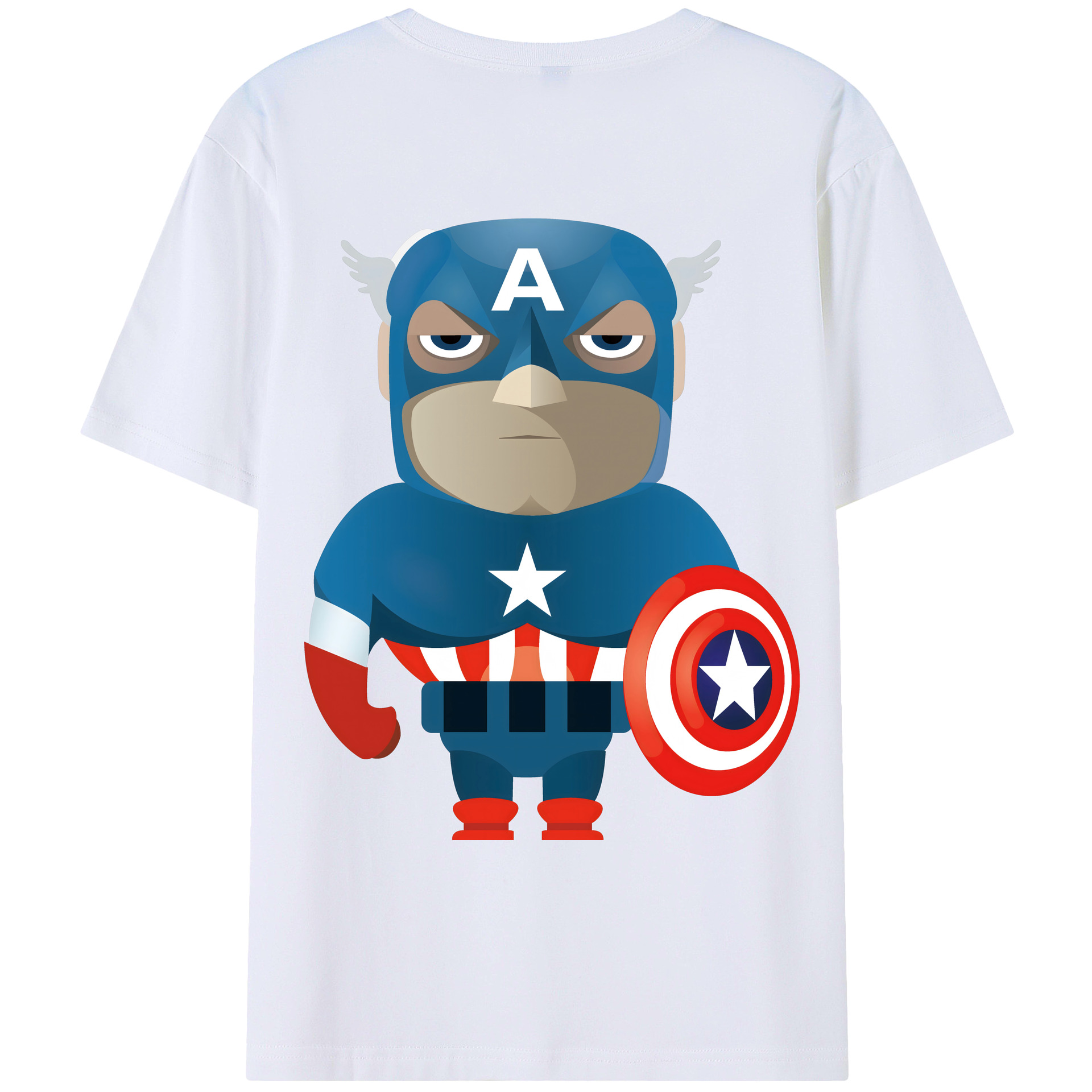 （画像用） アベンジャーズ The Avengers 綿100％ メンズ半袖Tシャツ（バックプリント） 通気性