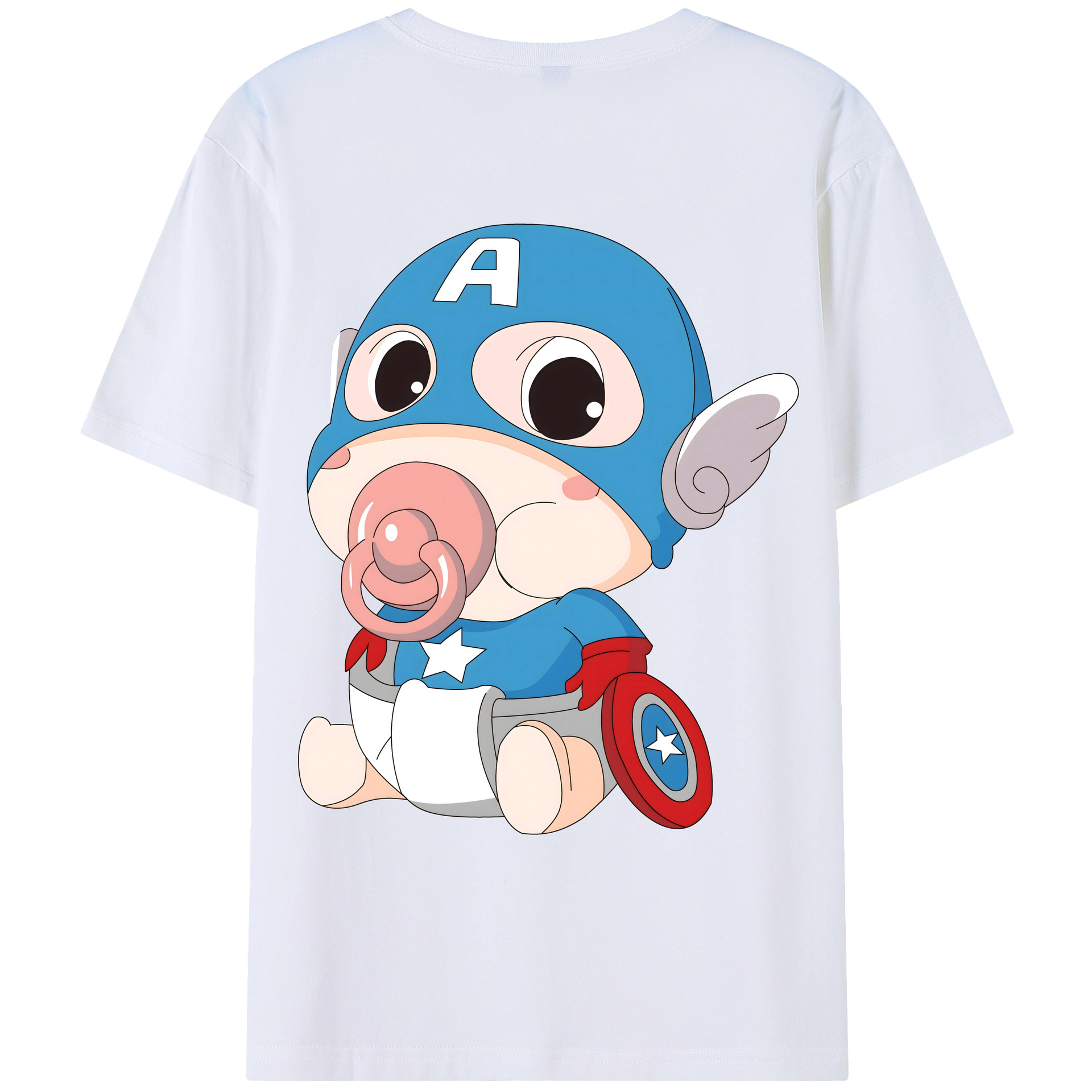（画像用） アベンジャーズ The Avengers 綿100％ メンズ半袖Tシャツ（バックプリント） 通気性