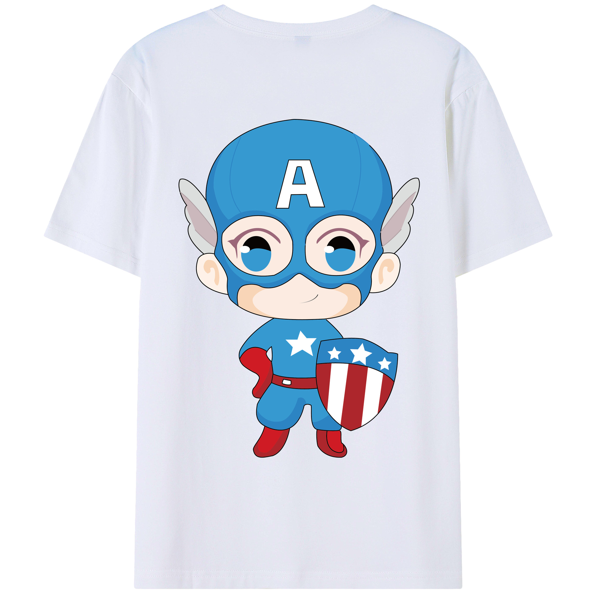 （画像用） アベンジャーズ The Avengers 綿100％ メンズ半袖Tシャツ（バックプリント） 通気性