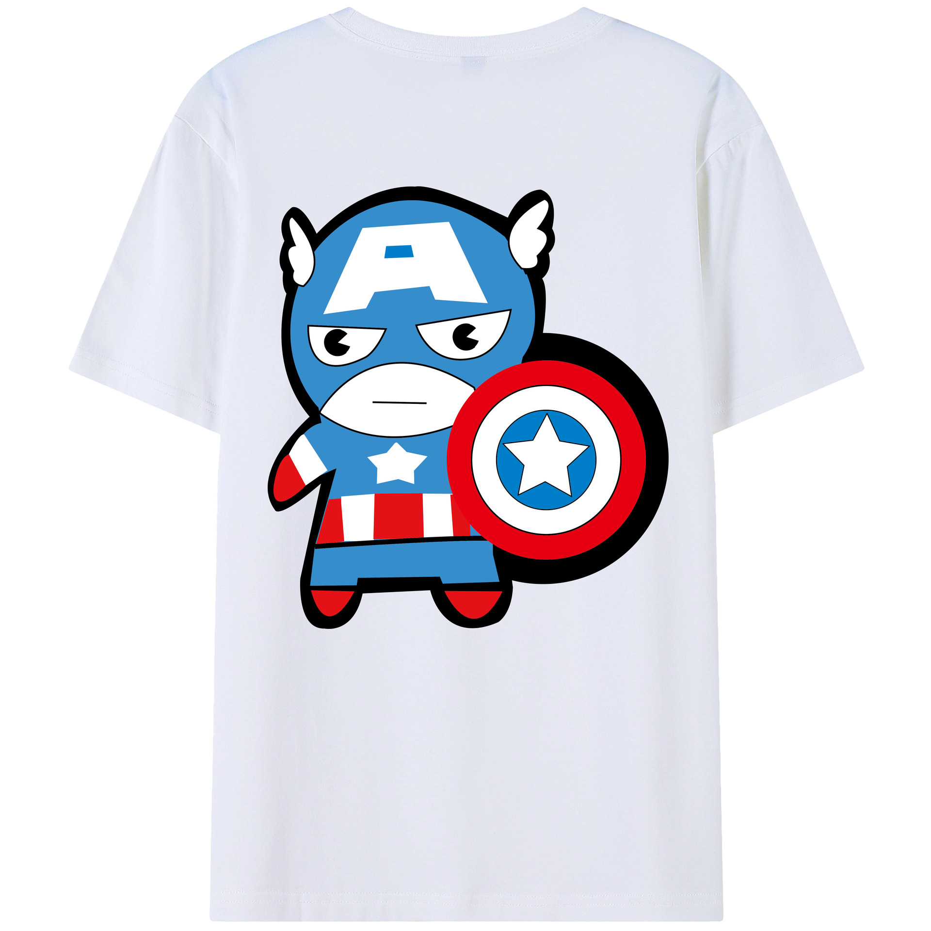 （画像用） アベンジャーズ The Avengers 綿100％ メンズ半袖Tシャツ（バックプリント） 通気性