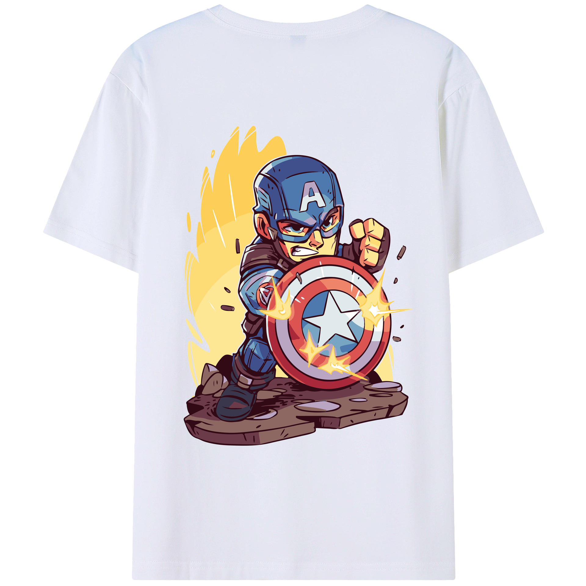 （画像用） アベンジャーズ The Avengers 綿100％ メンズ半袖Tシャツ（バックプリント） 通気性