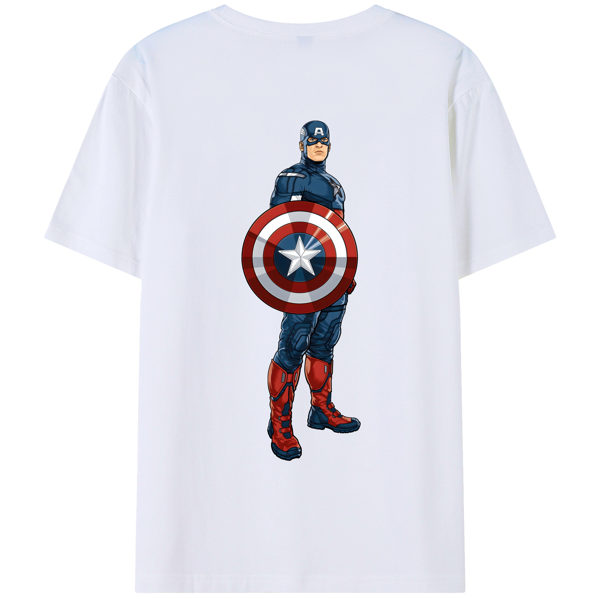 （画像用） アベンジャーズ The Avengers 綿100％ メンズ半袖Tシャツ（バックプリント） 通気性