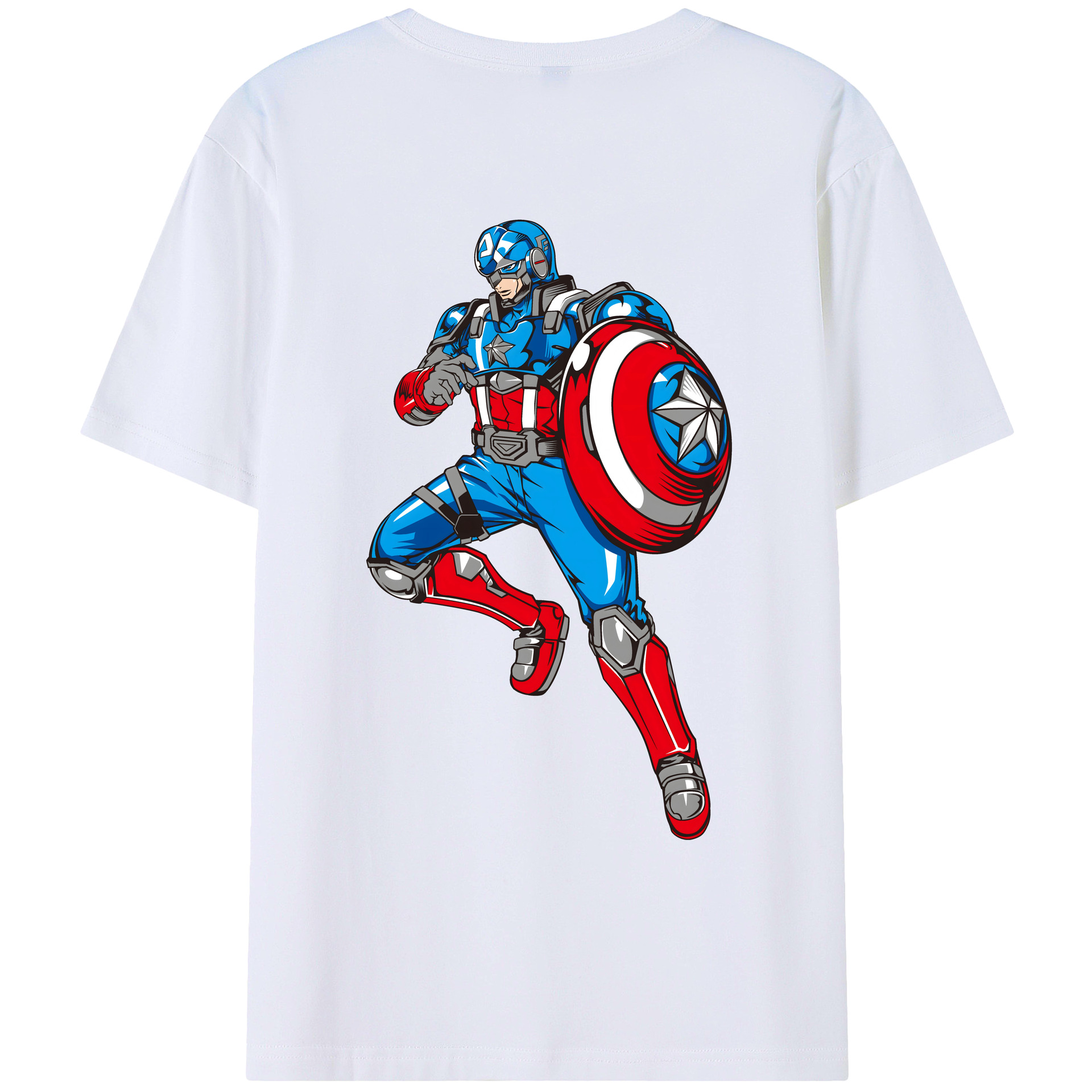 （画像用） アベンジャーズ The Avengers 綿100％ メンズ半袖Tシャツ（バックプリント） 通気性
