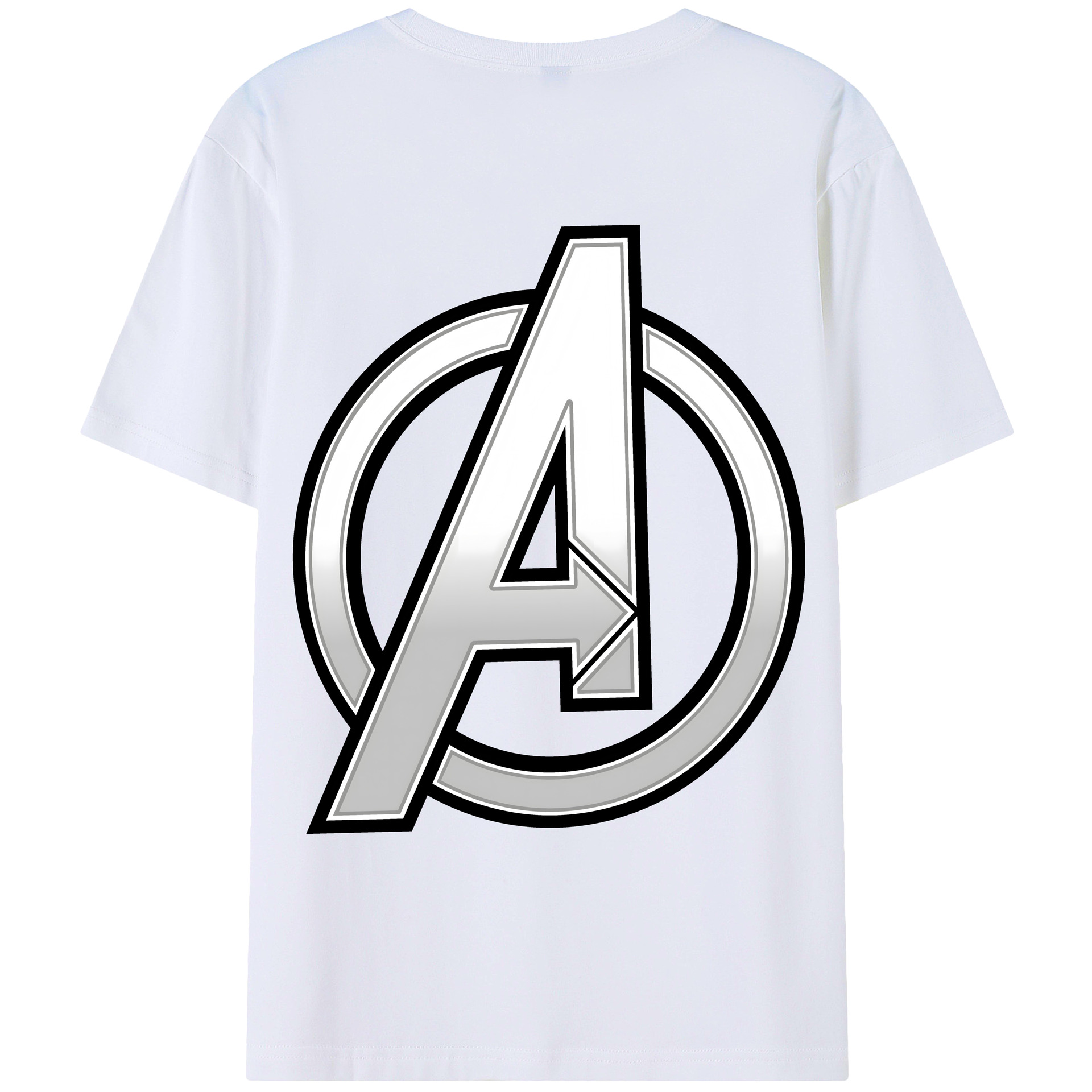 （画像用） アベンジャーズ The Avengers 綿100％ メンズ半袖Tシャツ（バックプリント） 通気性