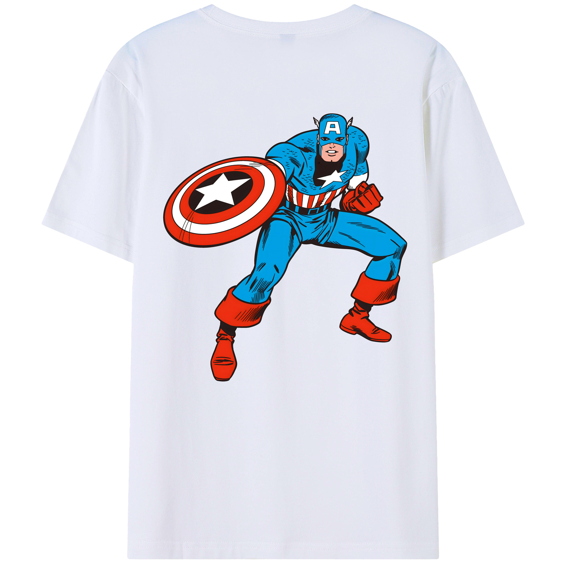 （画像用） アベンジャーズ The Avengers 綿100％ メンズ半袖Tシャツ（バックプリント） 通気性