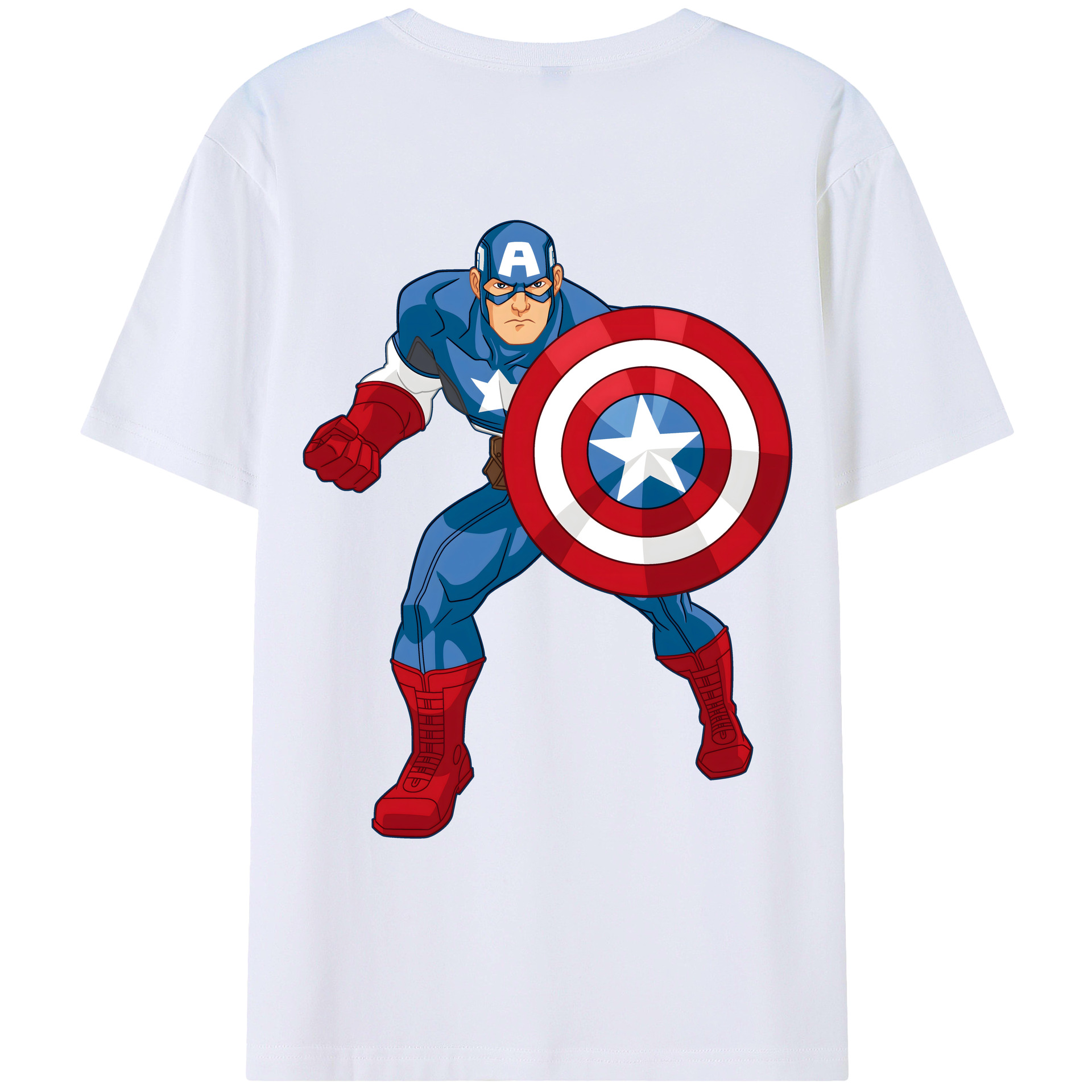 （画像用） アベンジャーズ The Avengers 綿100％ メンズ半袖Tシャツ（バックプリント） 通気性