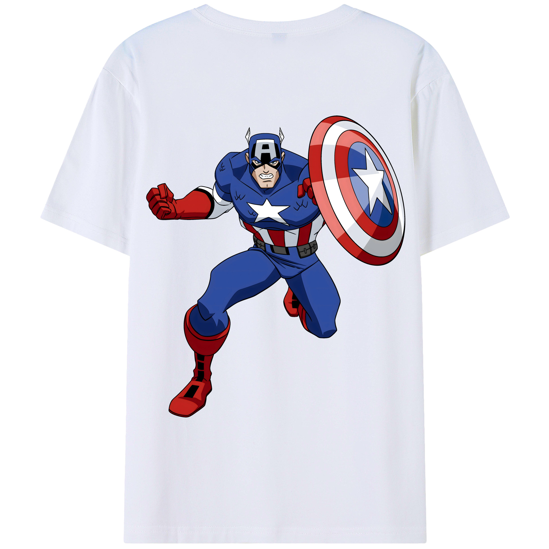 （画像用） アベンジャーズ The Avengers 綿100％ メンズ半袖Tシャツ（バックプリント） 通気性