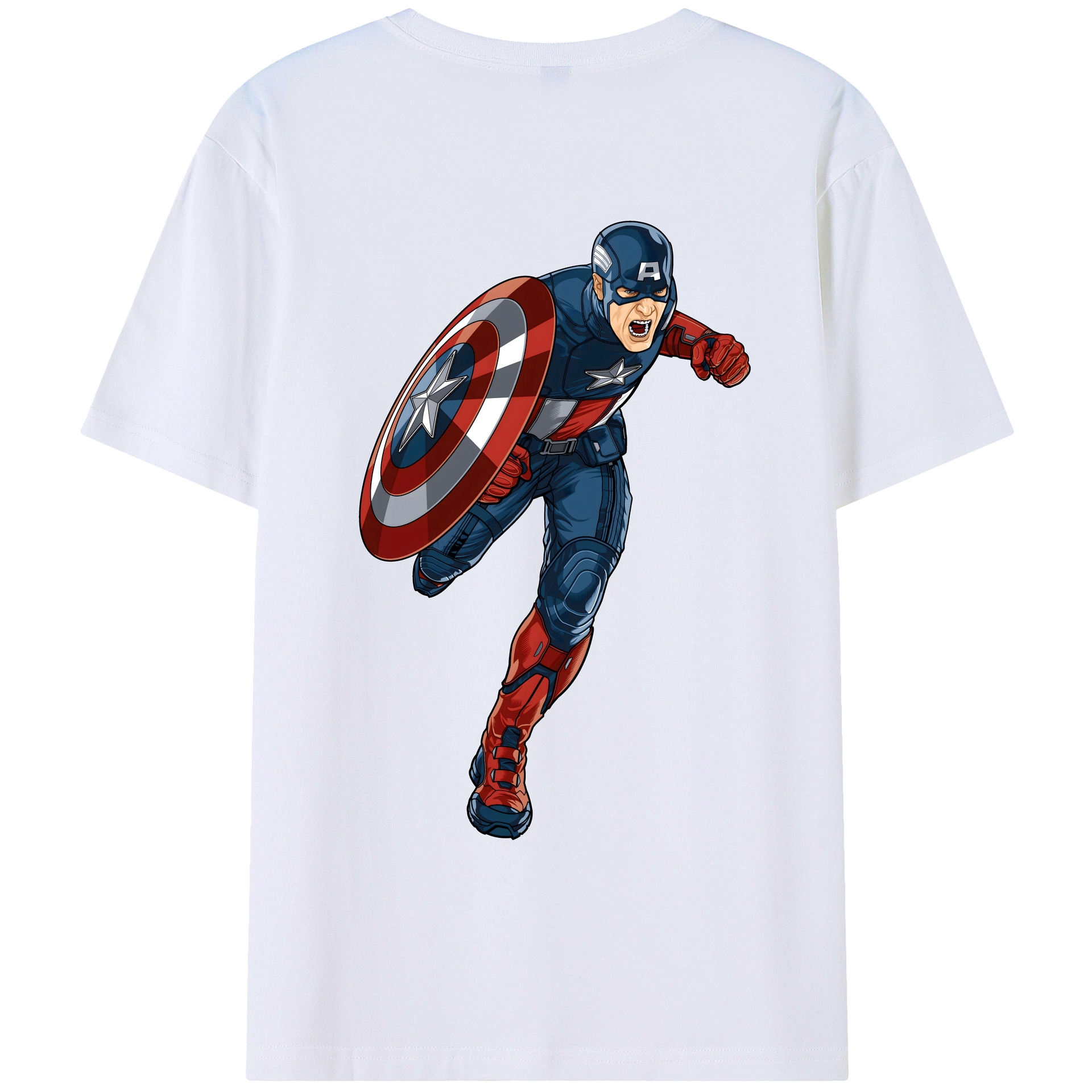 （画像用） アベンジャーズ The Avengers 綿100％ メンズ半袖Tシャツ（バックプリント） 通気性