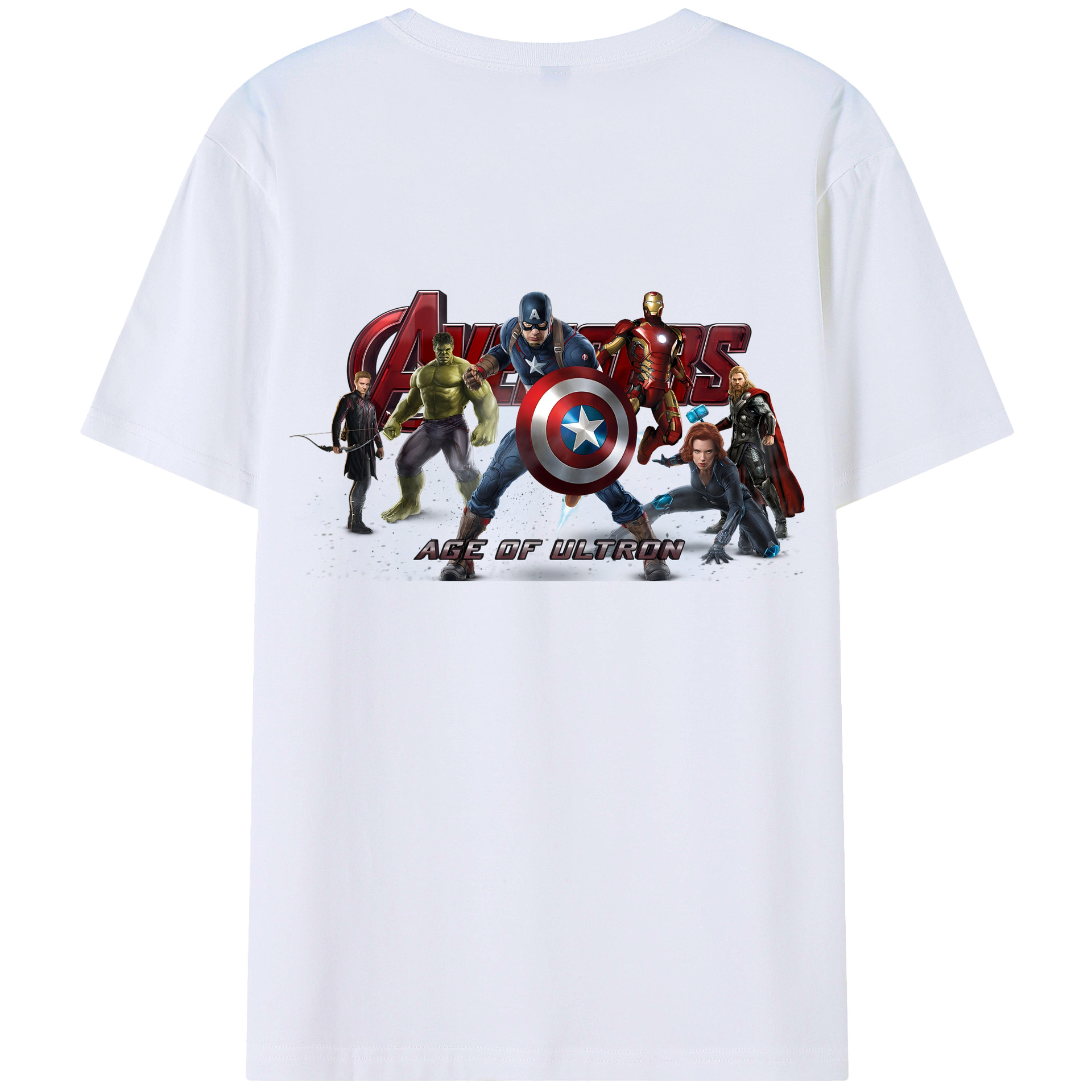 （画像用） アベンジャーズ The Avengers 綿100％ メンズ半袖Tシャツ（バックプリント） 通気性