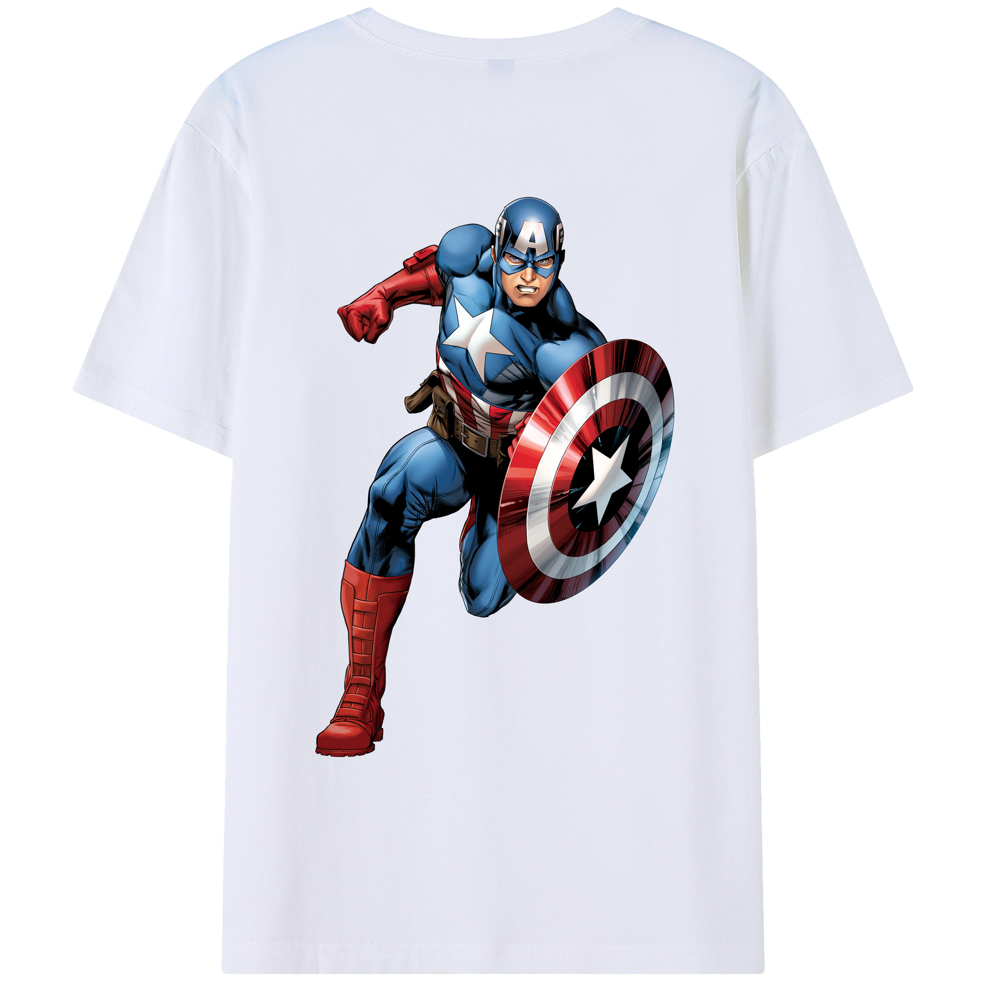 （画像用） アベンジャーズ The Avengers 綿100％ メンズ半袖Tシャツ（バックプリント） 通気性