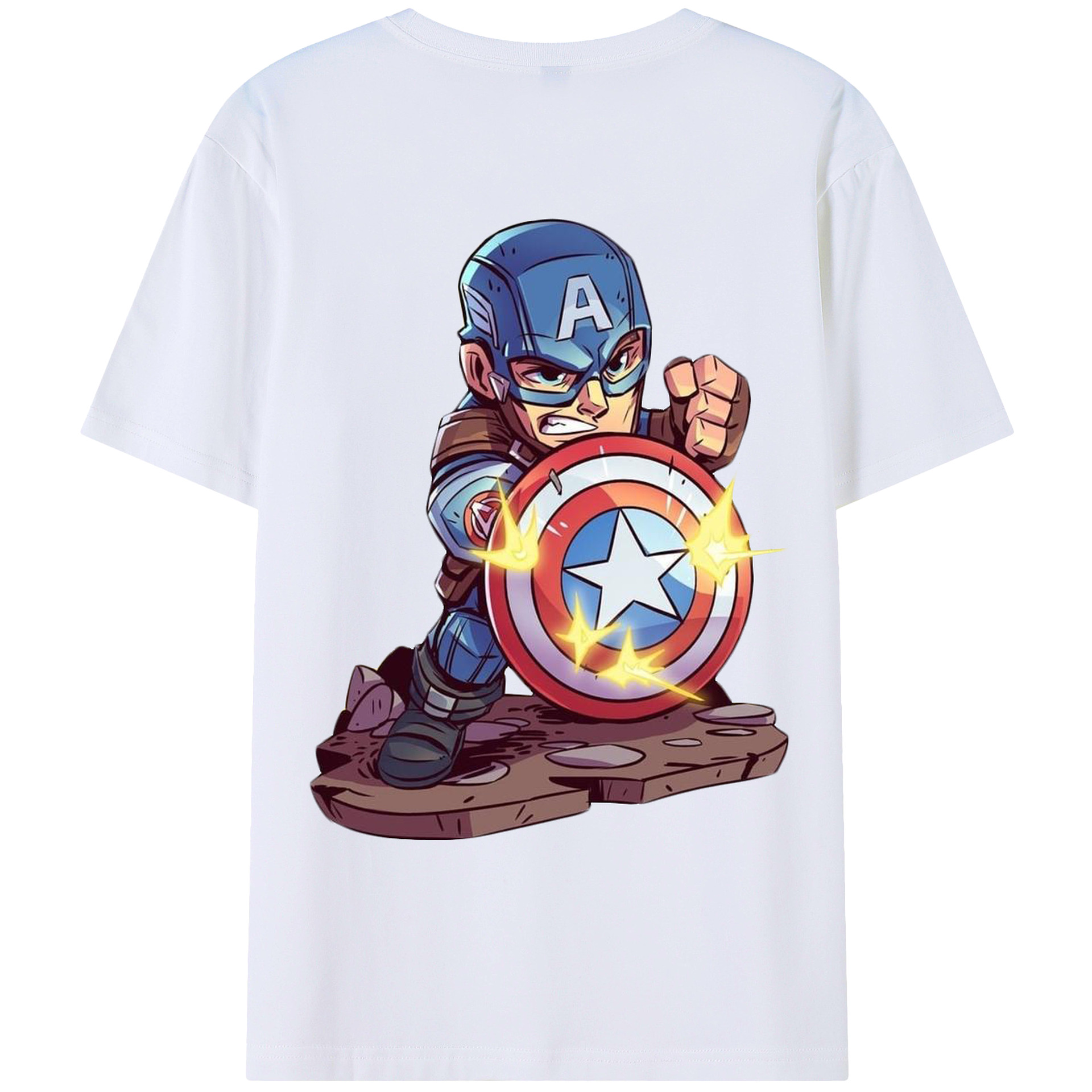 （画像用） アベンジャーズ The Avengers 綿100％ メンズ半袖Tシャツ（バックプリント） 通気性