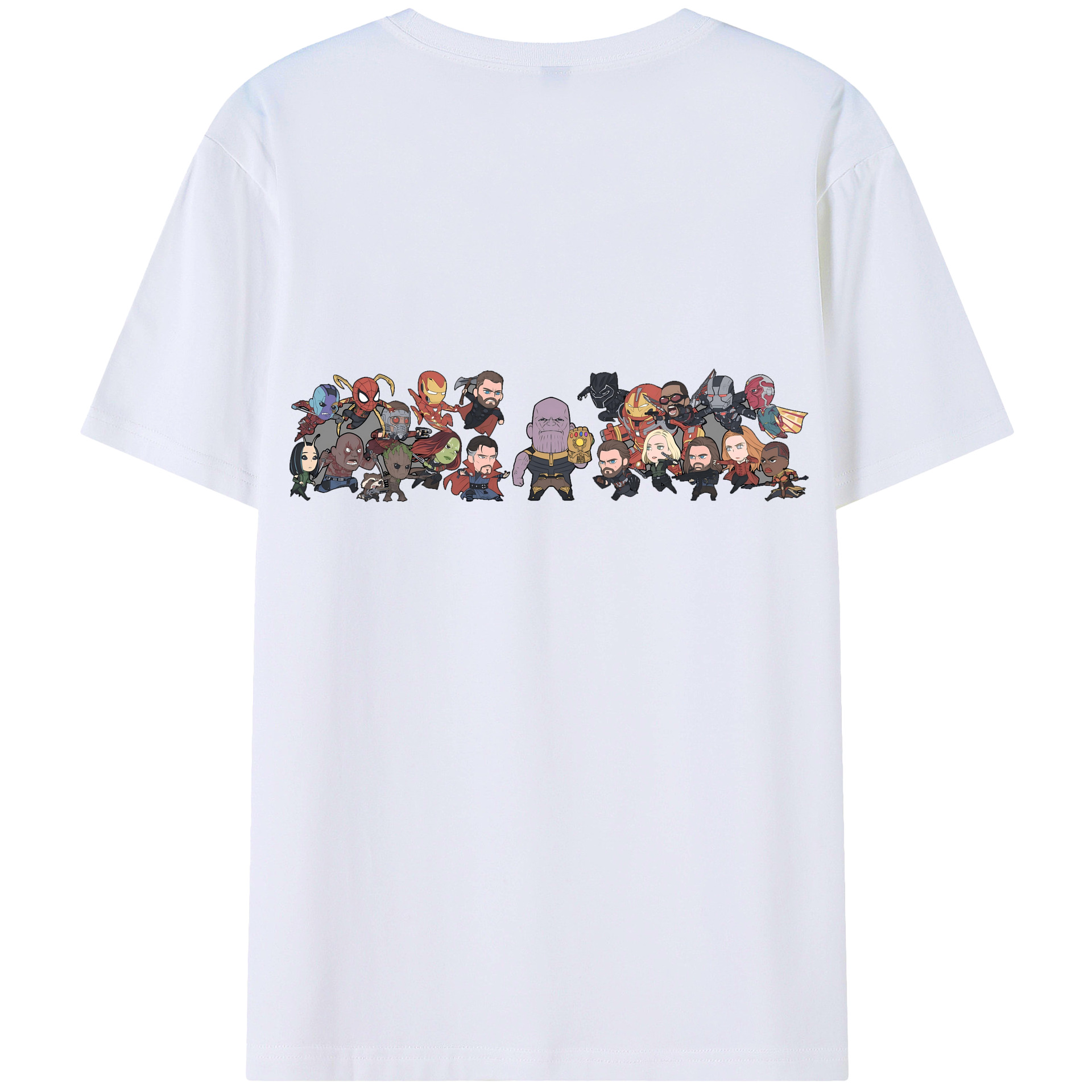 （画像用） アベンジャーズ The Avengers 綿100％ メンズ半袖Tシャツ（バックプリント） 通気性