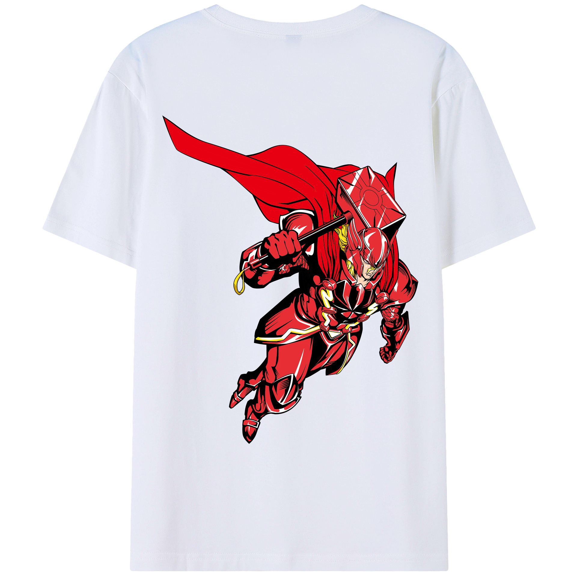 （画像用） アベンジャーズ The Avengers 綿100％ メンズ半袖Tシャツ（バックプリント） 通気性