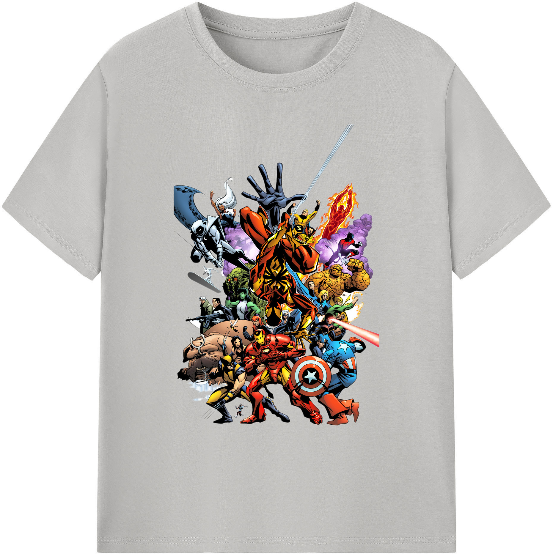 （画像用） アベンジャーズ The Avengers 綿100％ メンズ半袖Tシャツ｜肌触りやわらか＆通気性