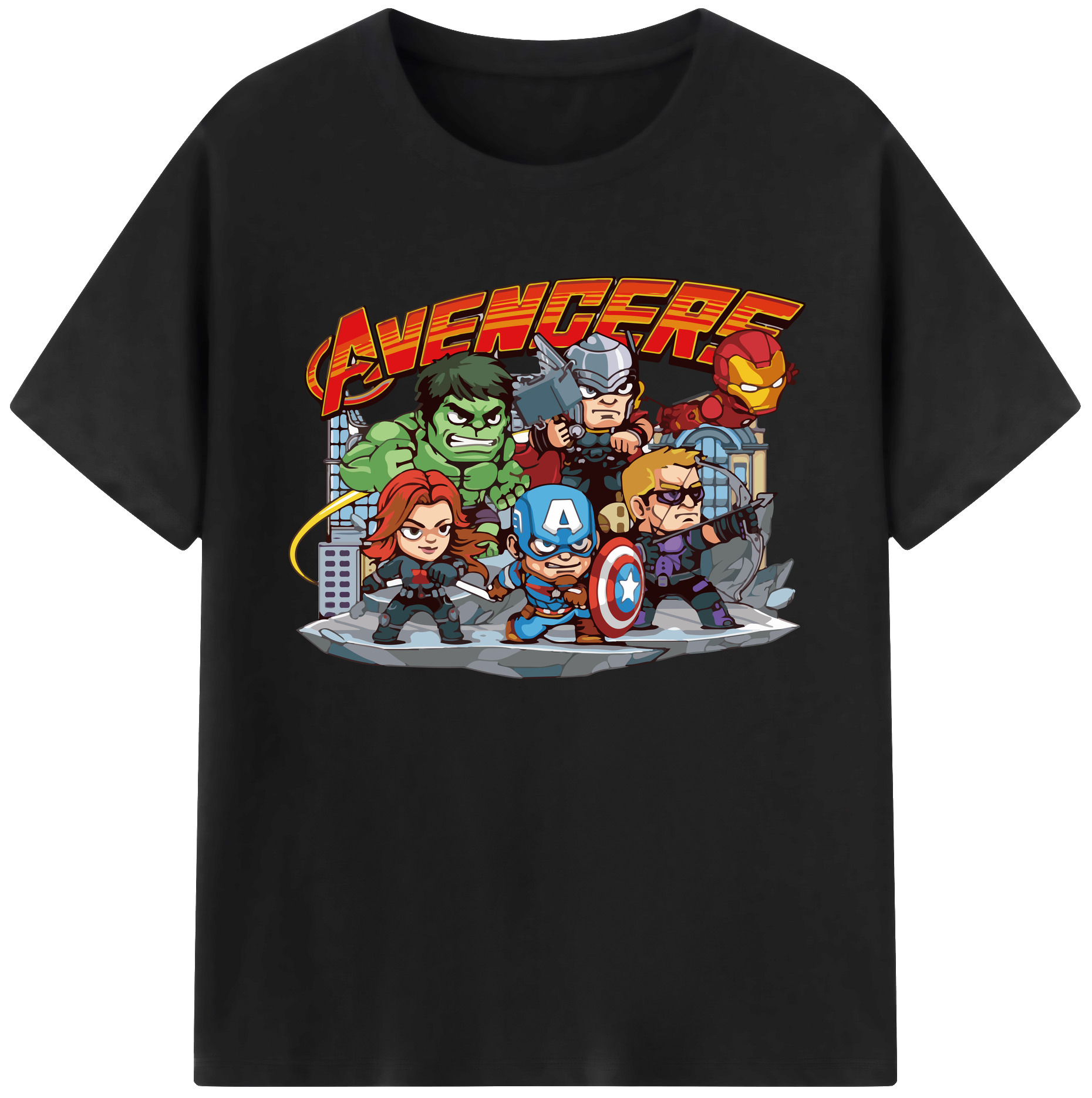 （画像用） アベンジャーズ The Avengers 綿100％ メンズ半袖Tシャツ｜肌触りやわらか＆通気性