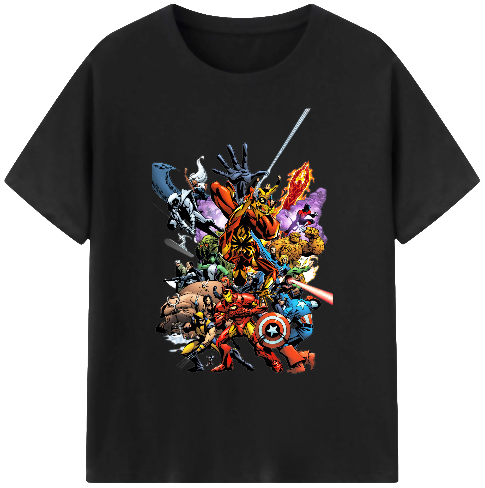 （画像用） アベンジャーズ The Avengers 綿100％ メンズ半袖Tシャツ｜肌触りやわらか＆通気性
