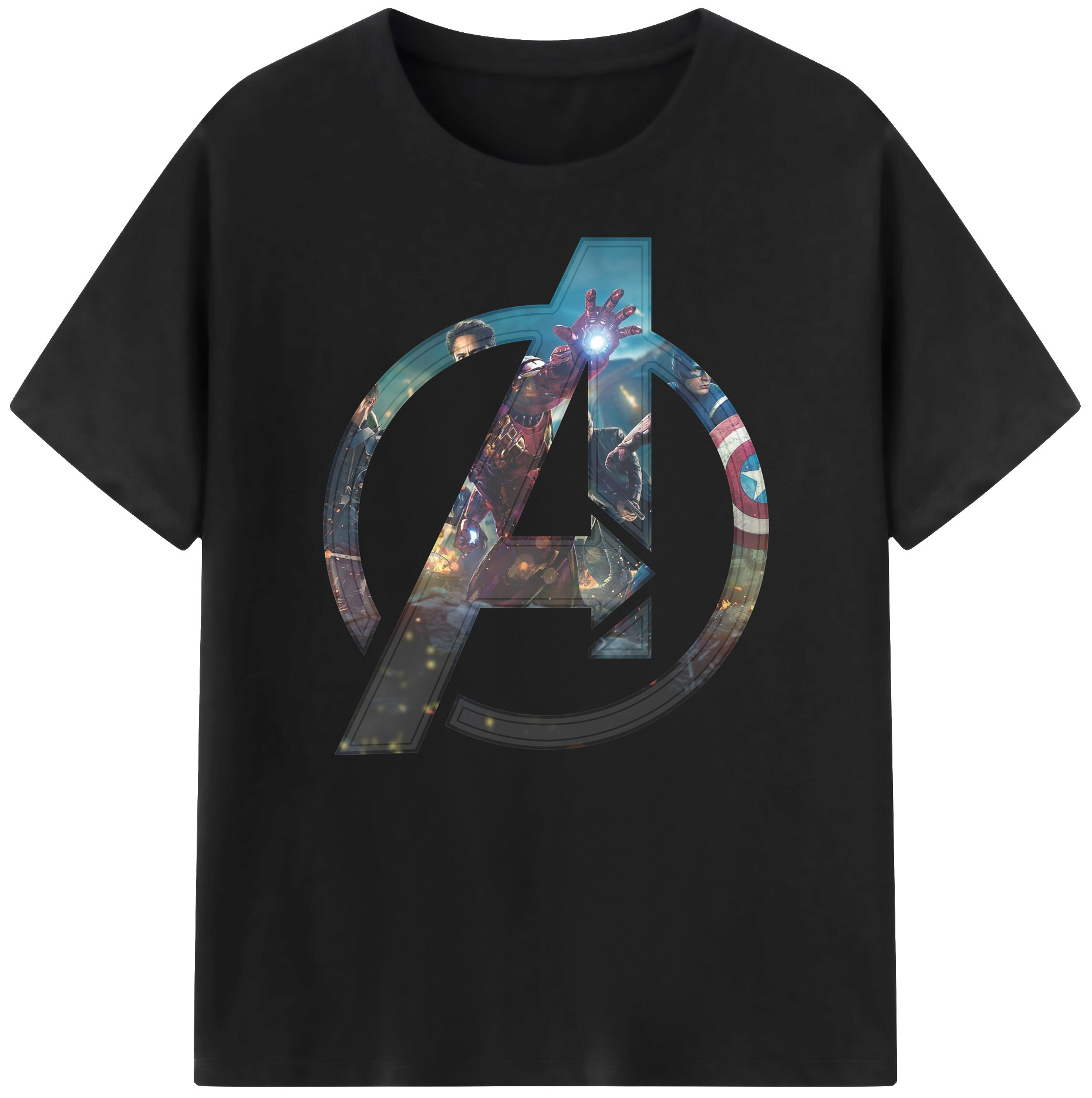 （画像用） アベンジャーズ The Avengers 綿100％ メンズ半袖Tシャツ｜肌触りやわらか＆通気性